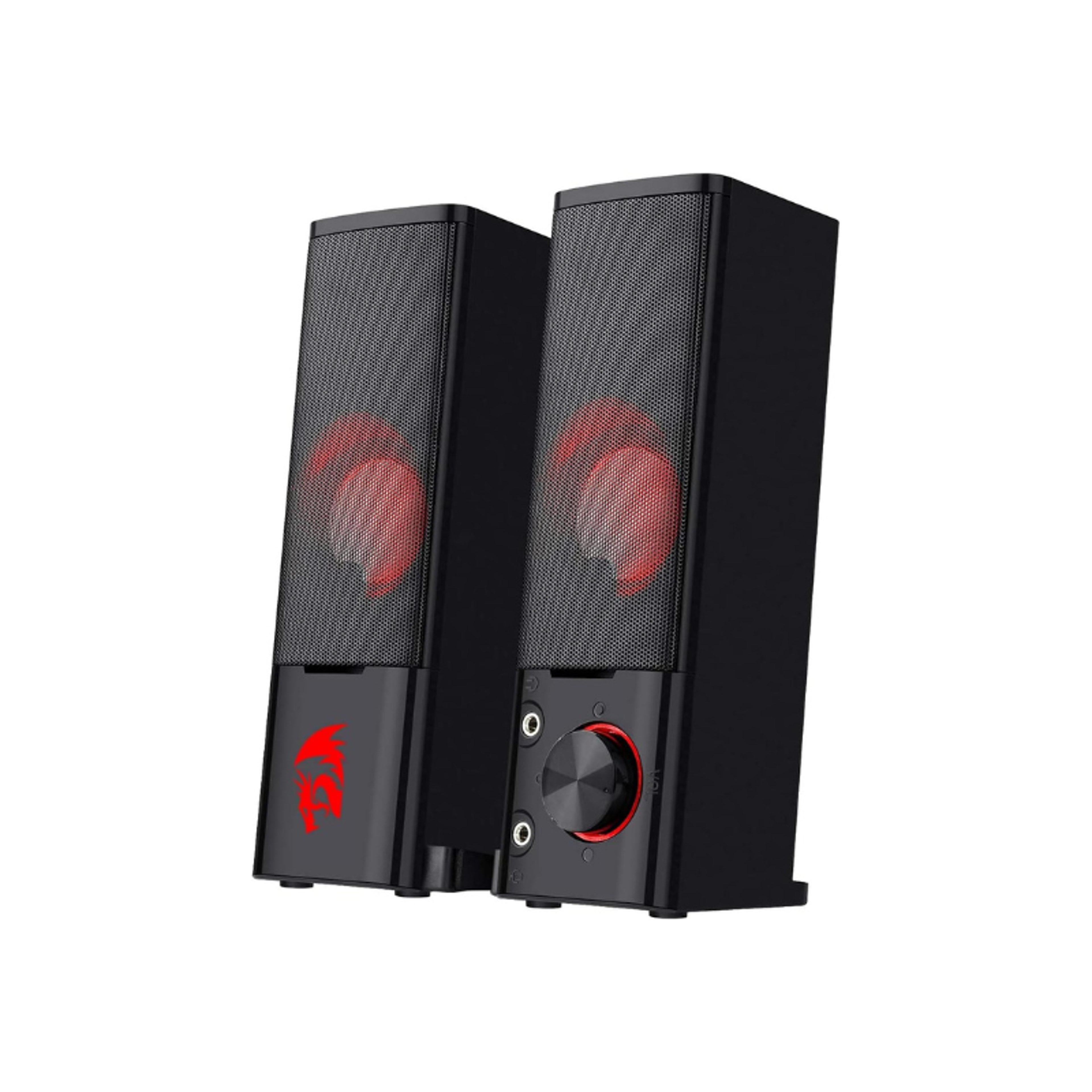 gaming computer speakers desktop soundbar with deep bass and red led backlight