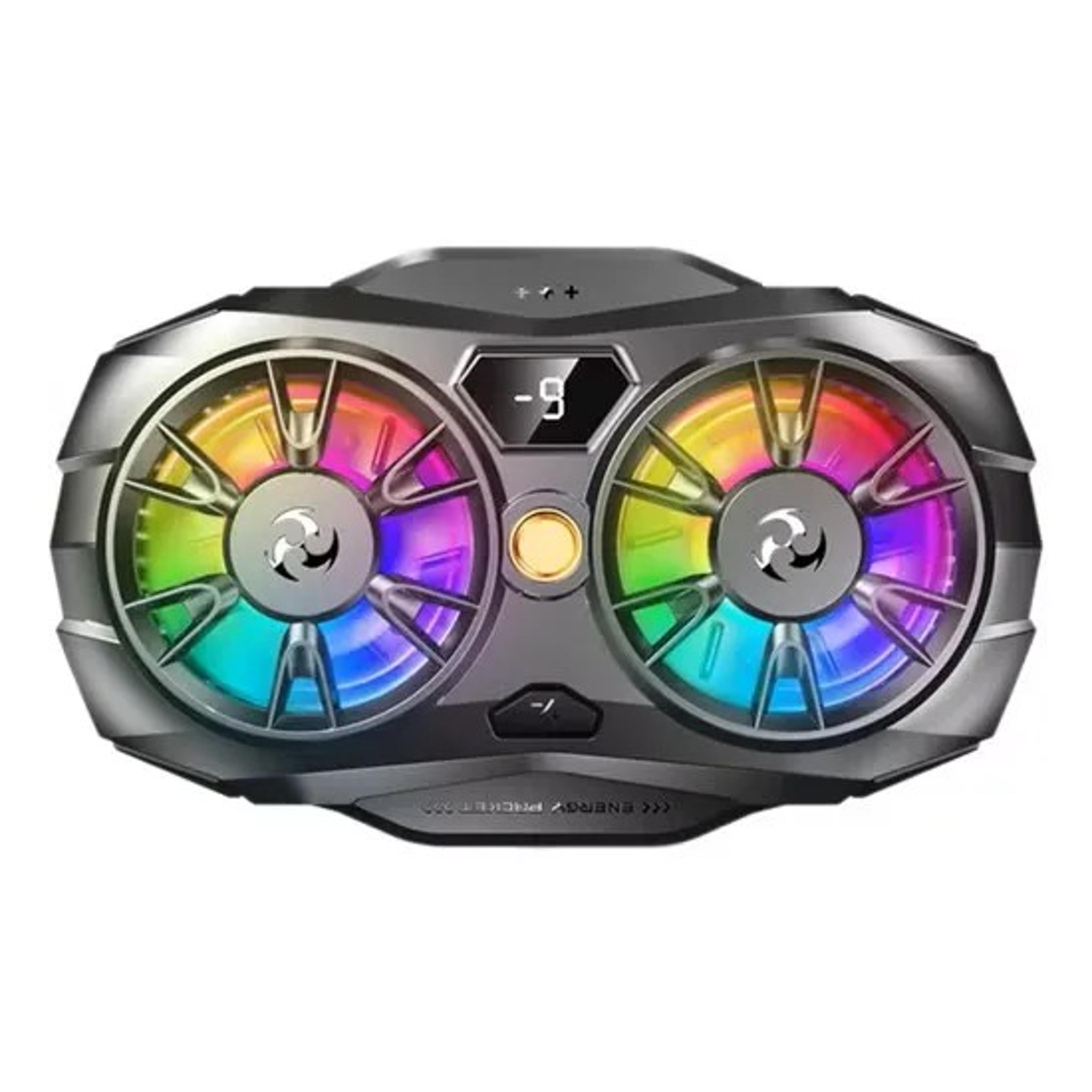 dual turbine phone cooler with rgb lights for mobile gaming and live streaming