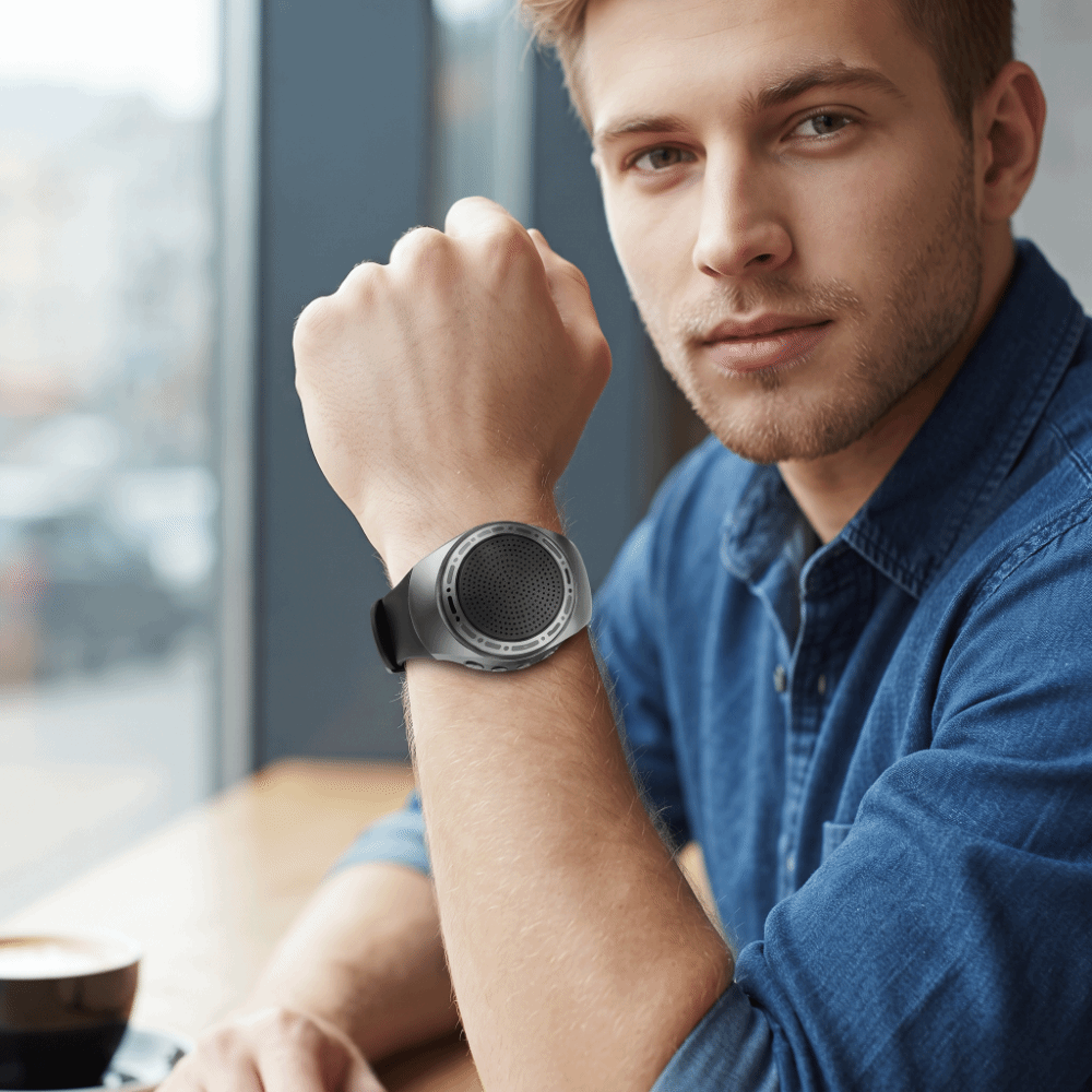 wearable bluetooth speaker wrist watch with tf card led lights & hands free calling