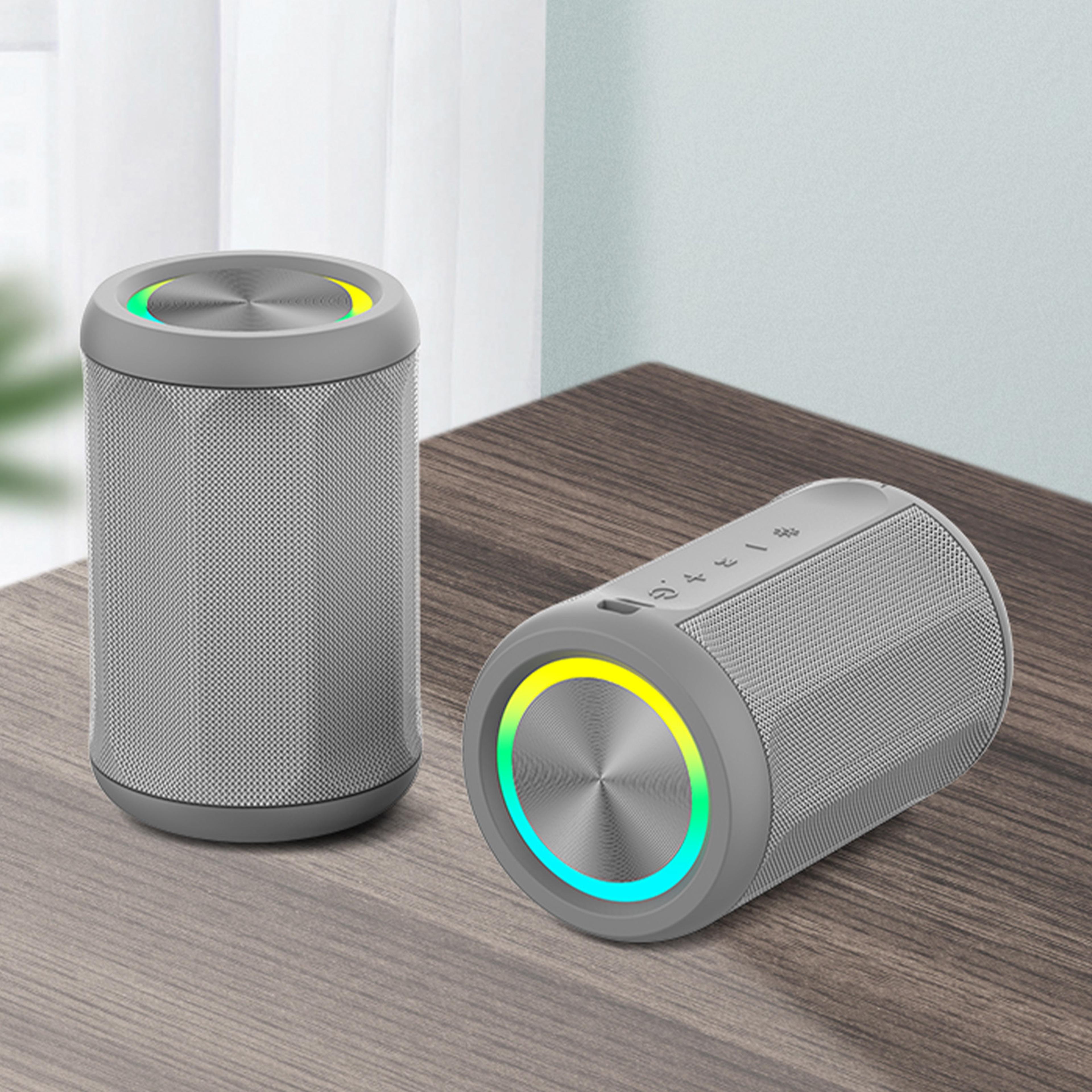 portable bluetooth wireless speaker with rgb lights fm radio & playtime