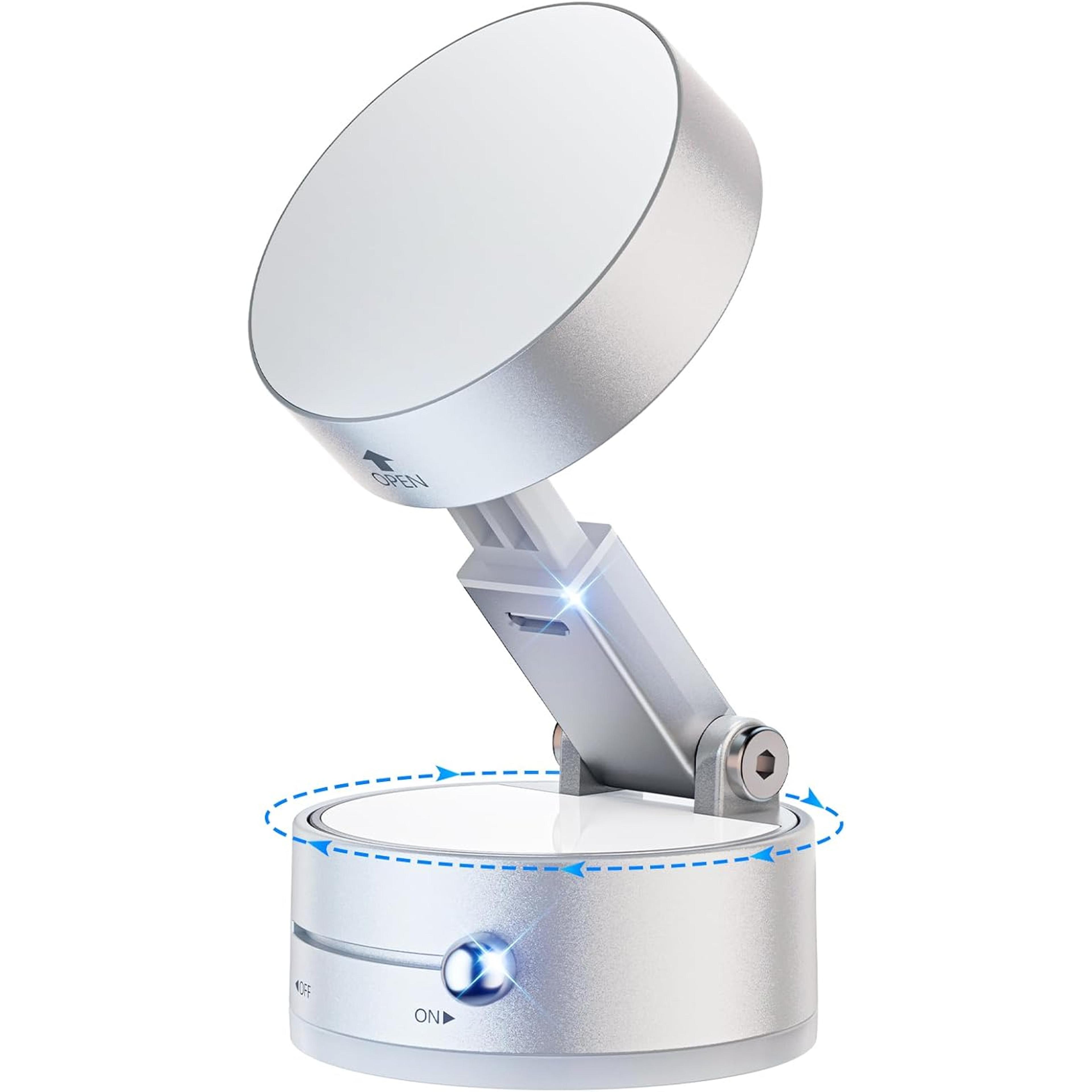 degree magnetic car phone mount with vacuum suction cup for dashboard mirror & desk