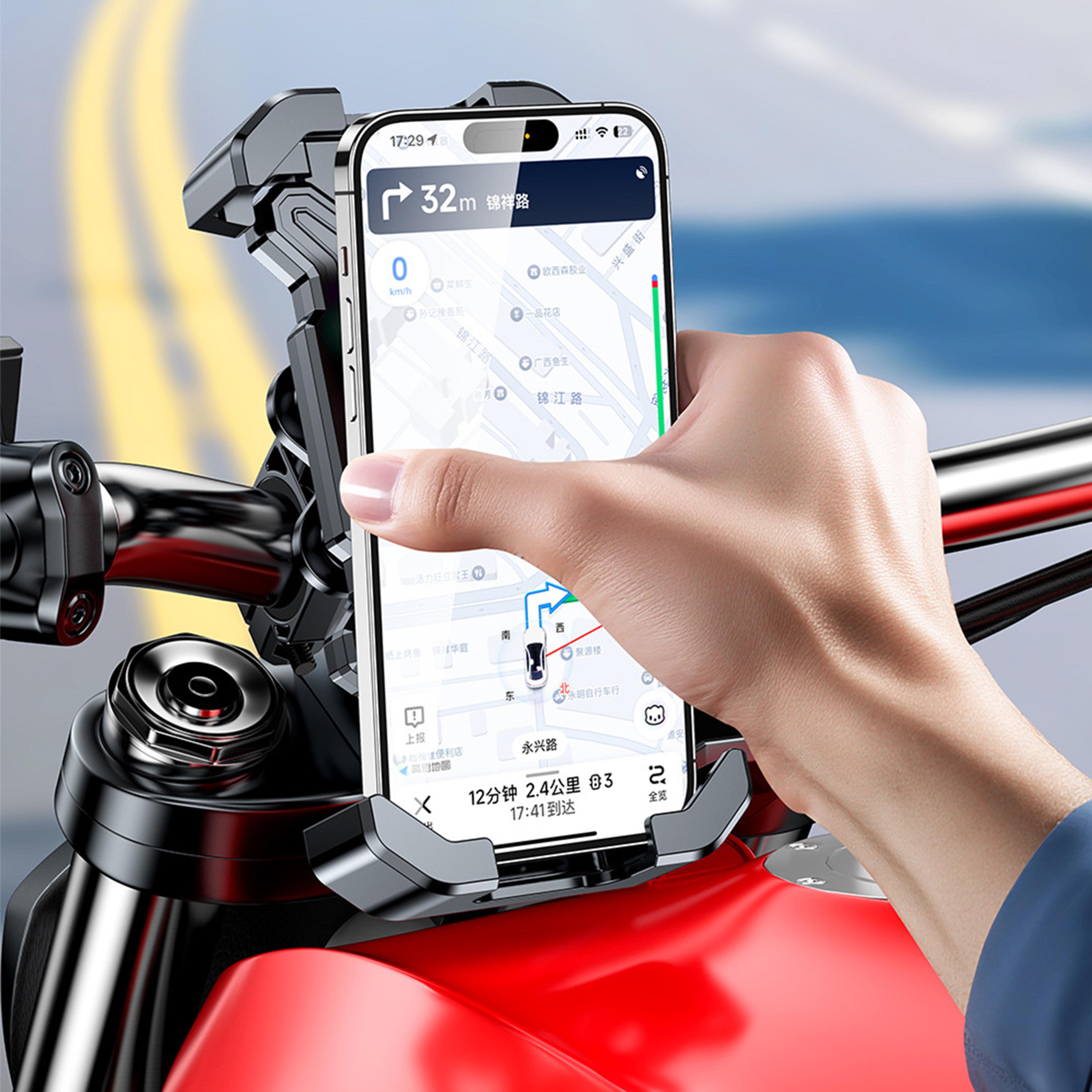 rotating motorcycle phone holder shockproof bike phone mount for navigation