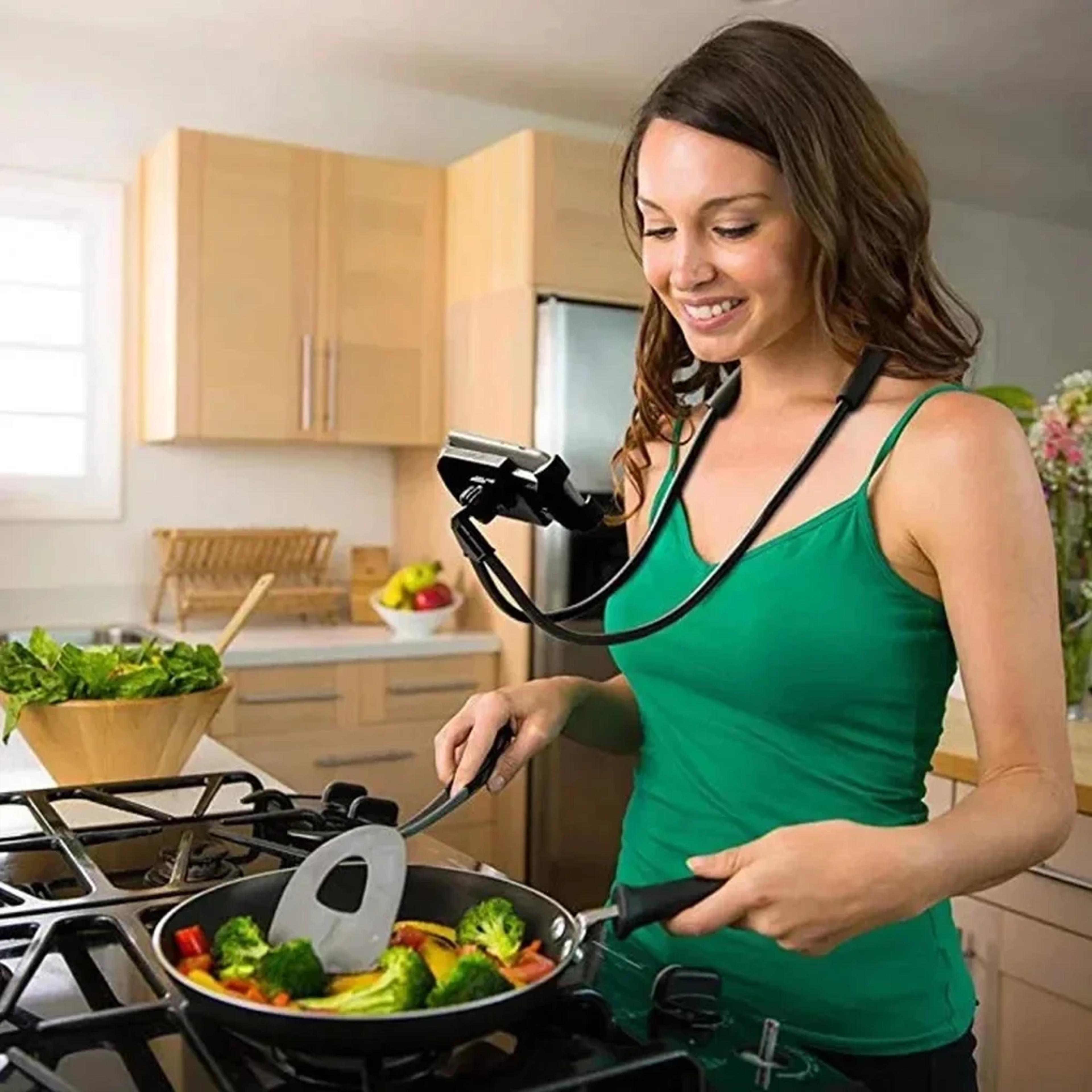 hands free neck phone holder flexible stand for phones & tablets