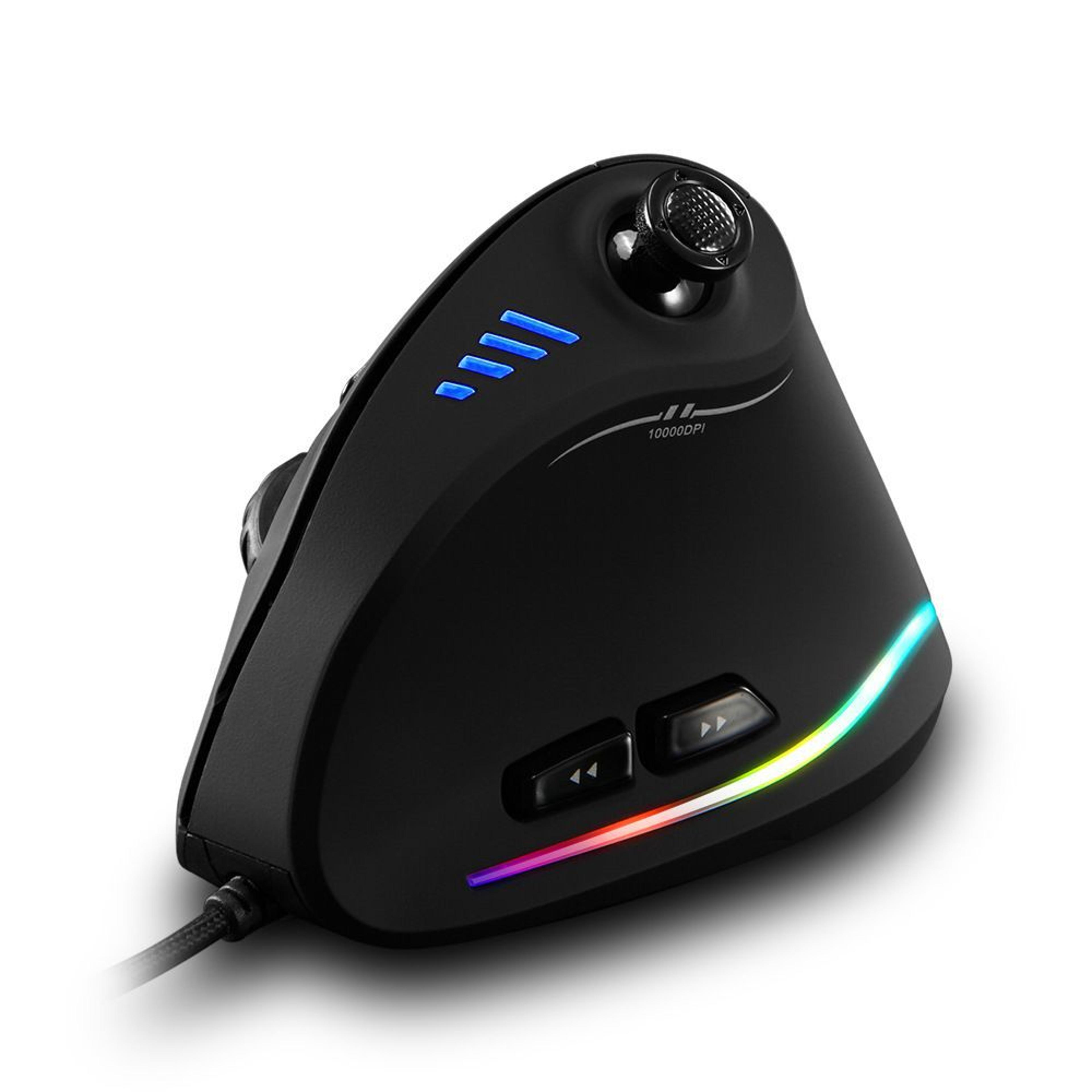 ergogrip vertical gaming mouse with joystick rgb lighting & programmable macro buttons