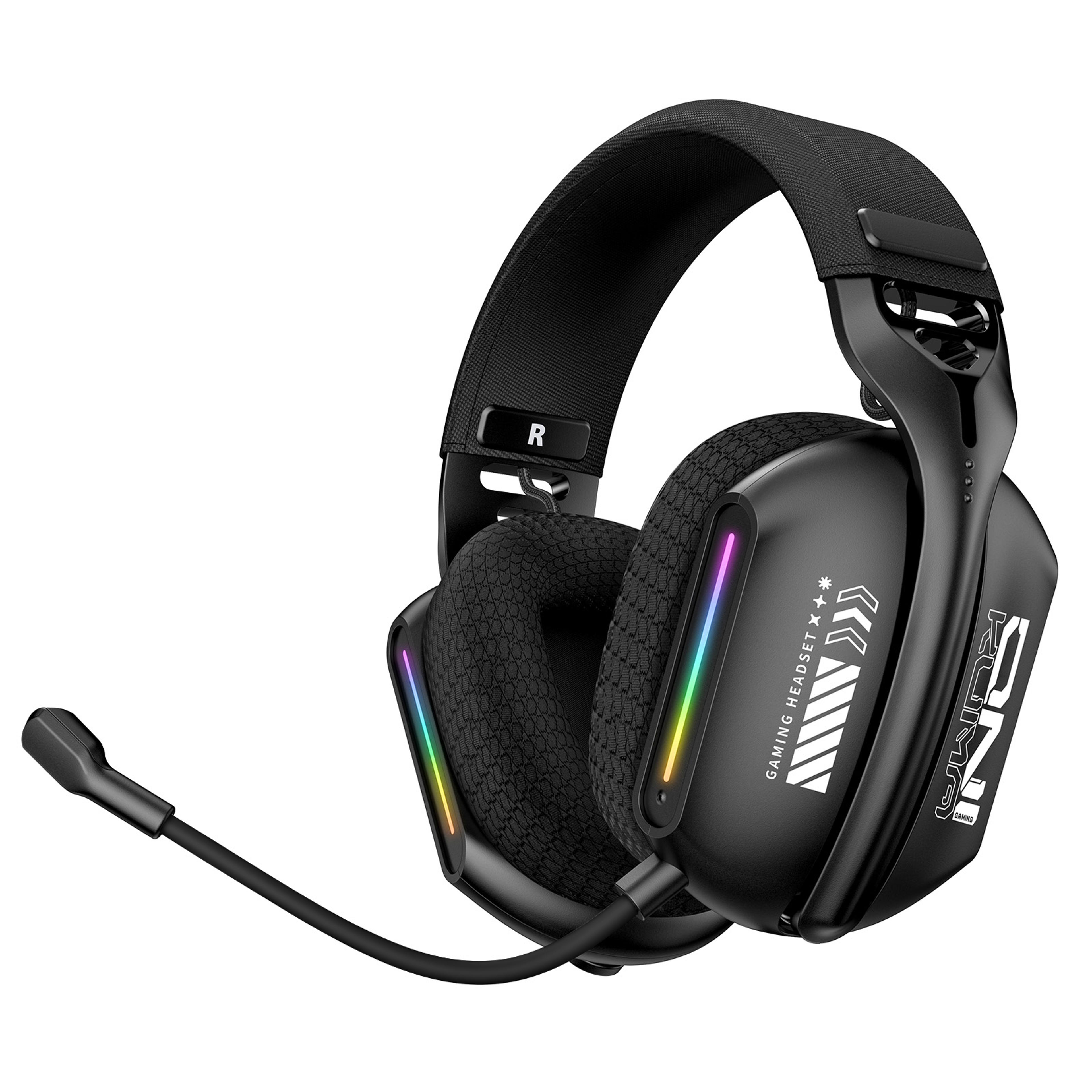 wireless gaming headset with bluetooth and hd mic