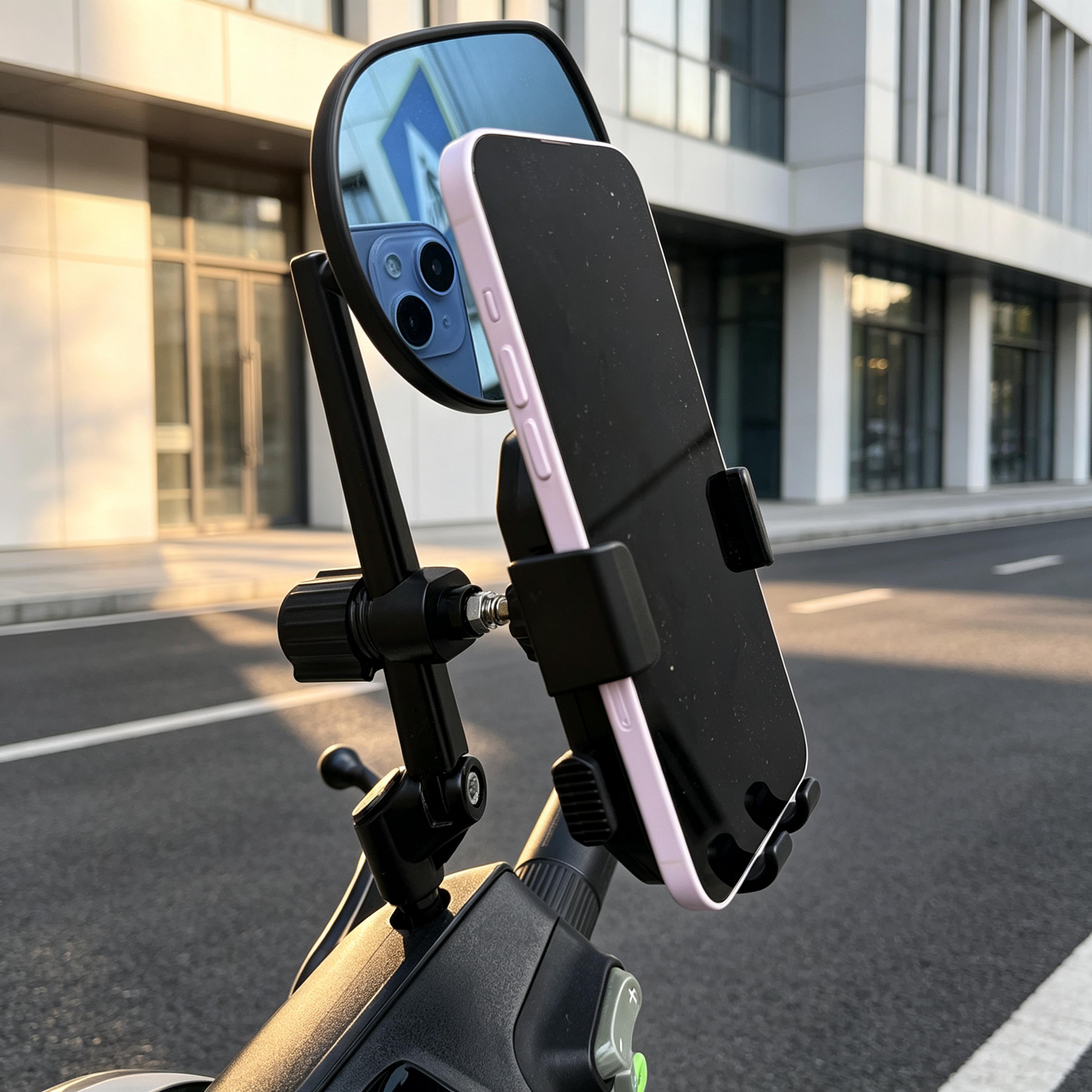 quick install motorcycle phone mount mirror bike phone holder for secure gps navigation