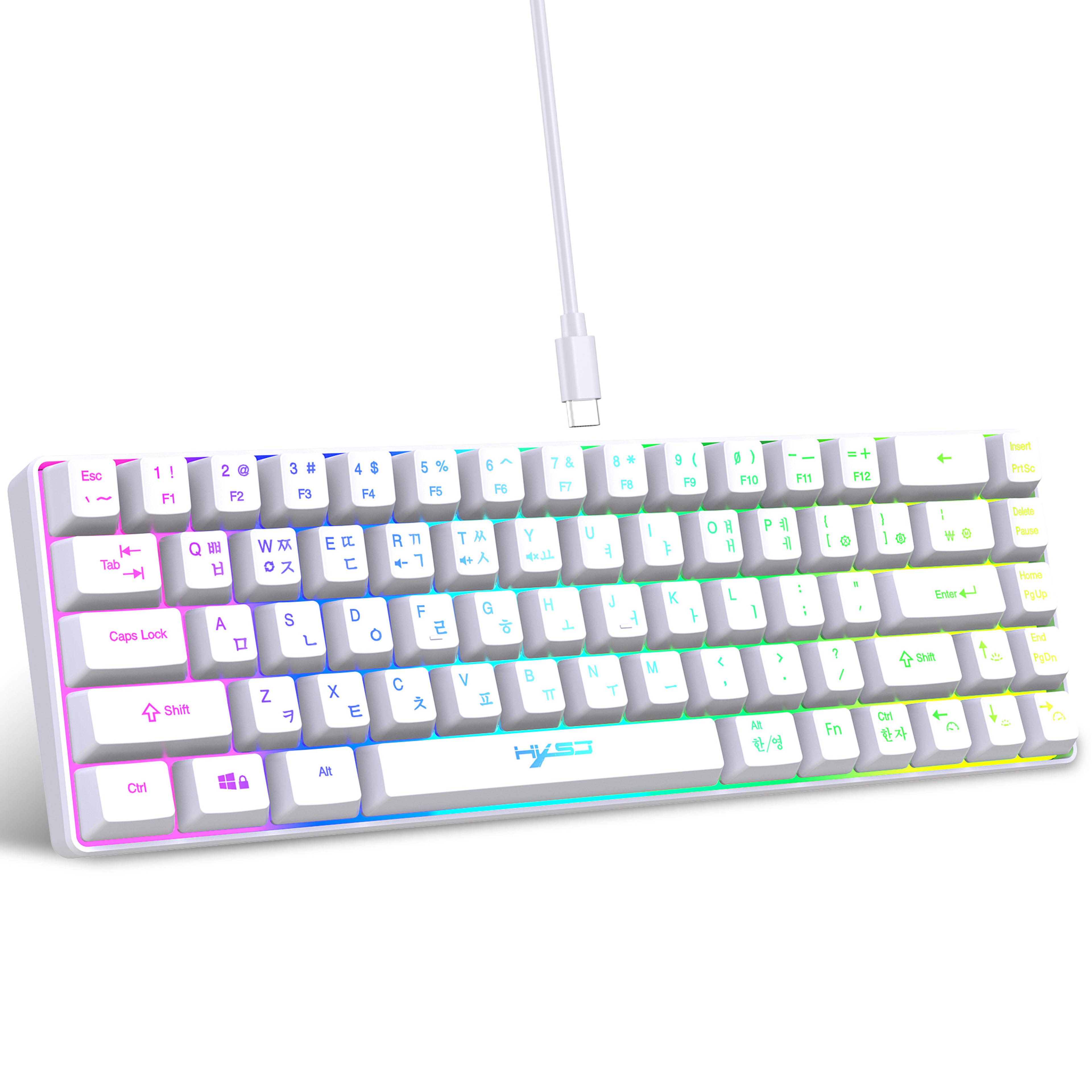 rgb backlit korean gaming keyboard usb wired compact keyboard for windows pc & laptop