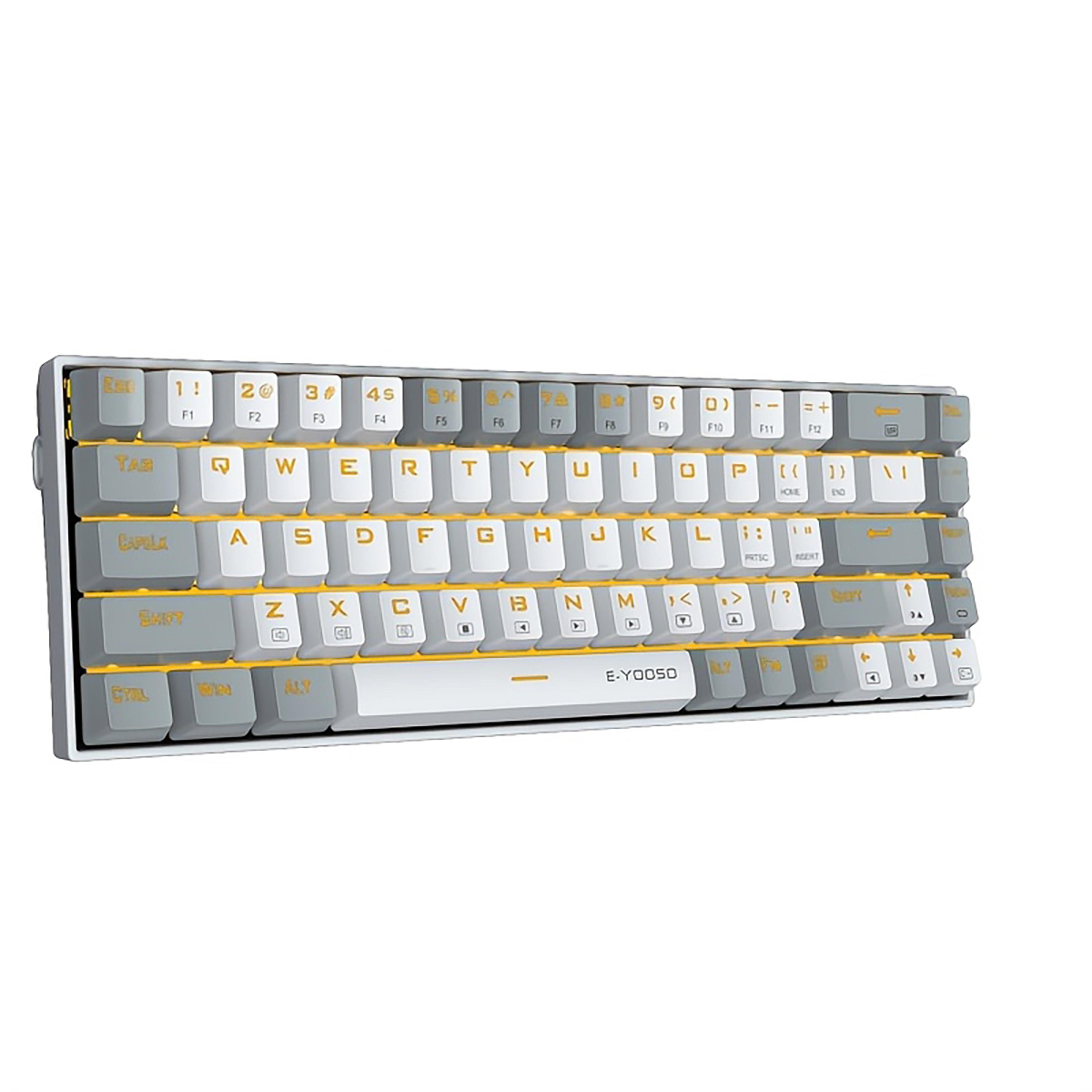 hot swappable mechanical keyboard with yellow backlight nkro wired gaming keyboard
