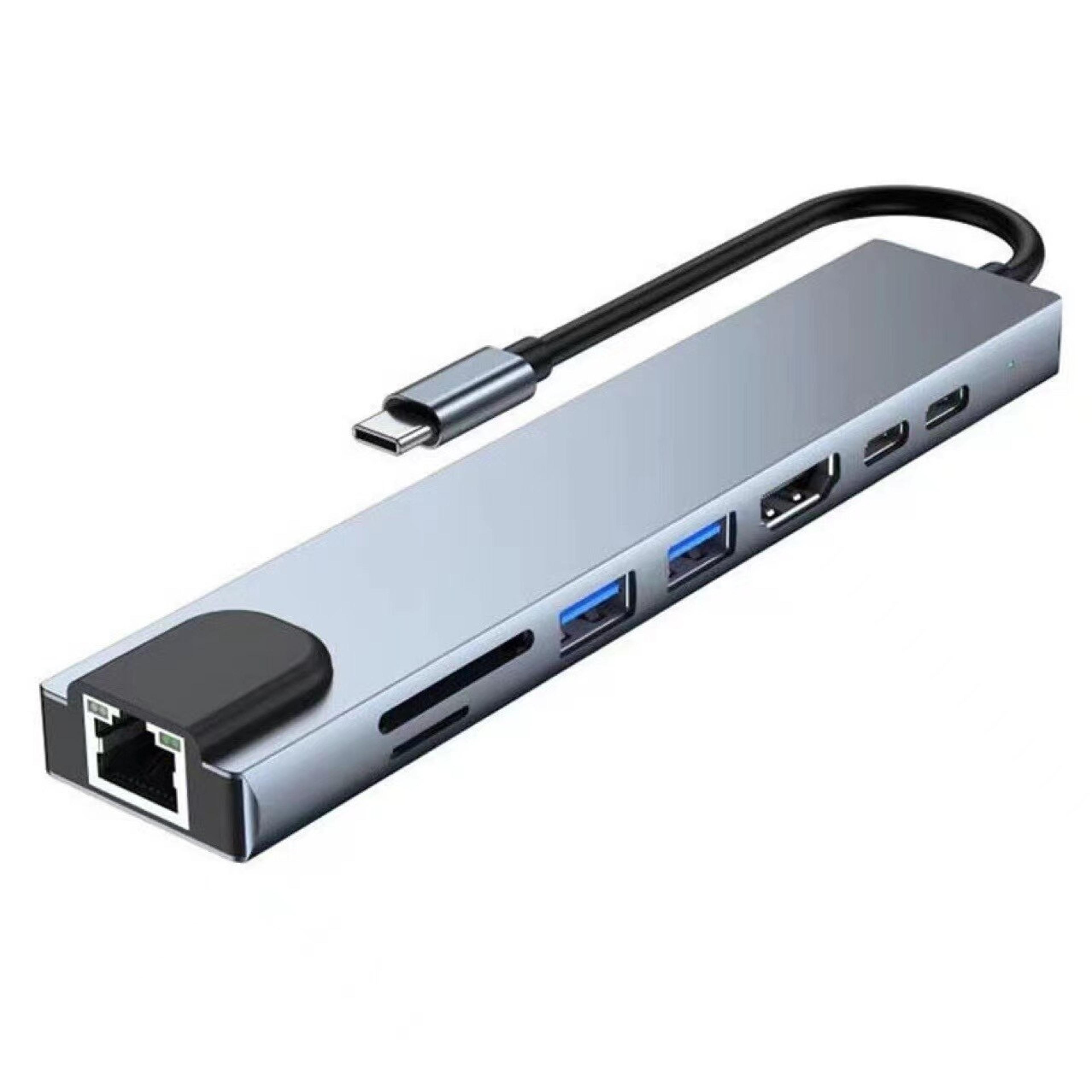 usb c hub with 4k hdmi ethernet sd tf card reader and pd charging adapter