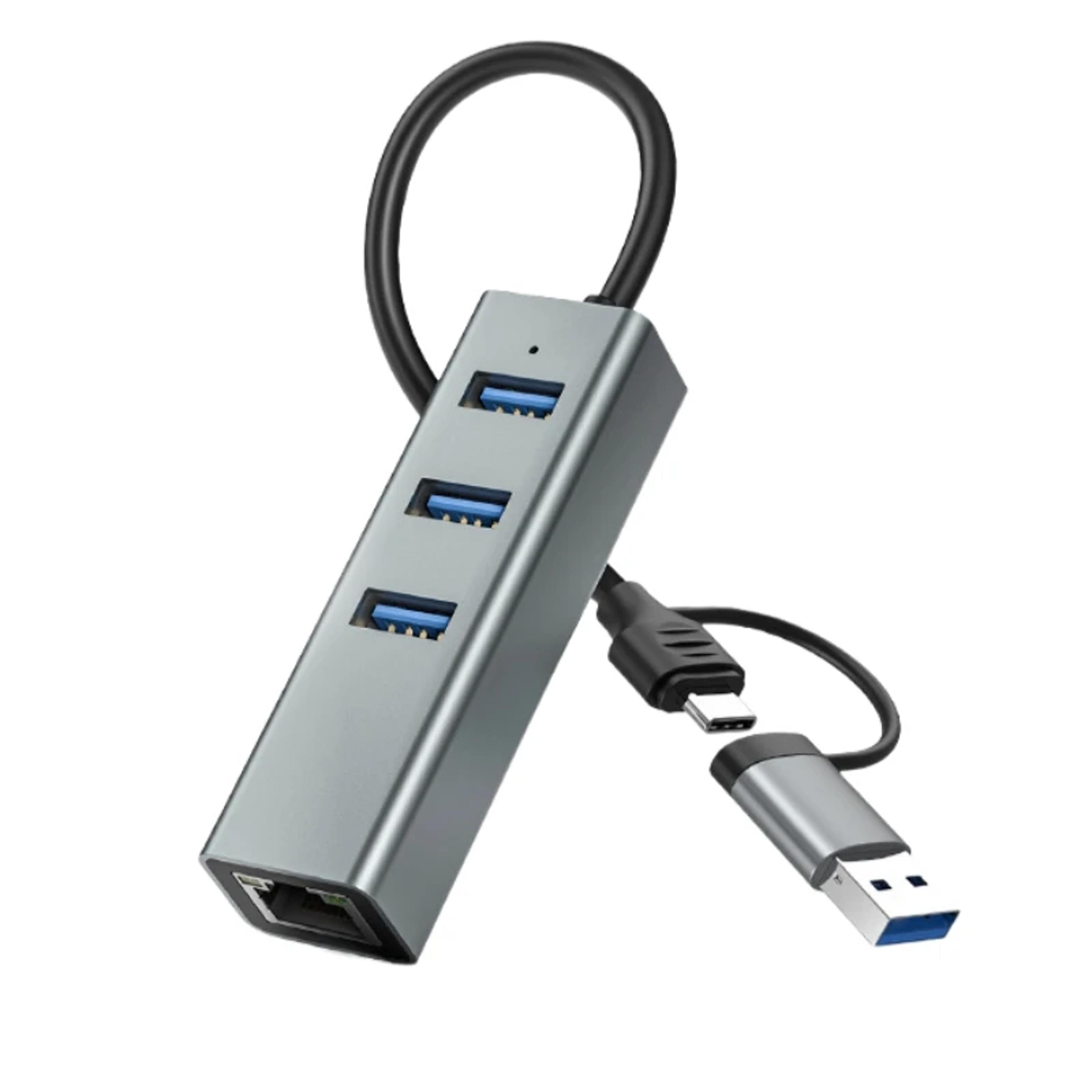 usb c hub with gigabit ethernet adapter and usb ports for macbook laptop & usb c devices