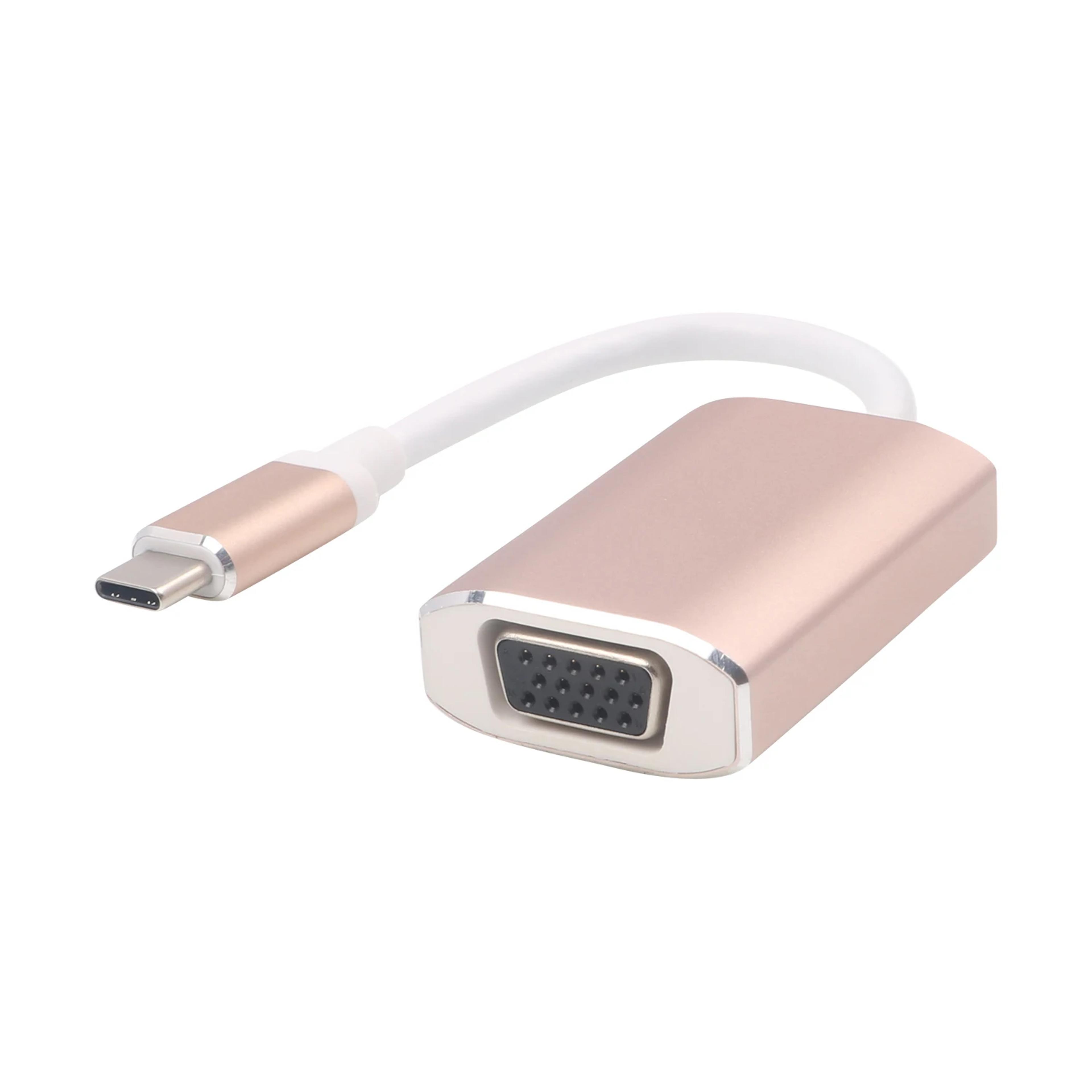 usb c to vga adapter type c display converter for monitor projector macbook laptop tablet