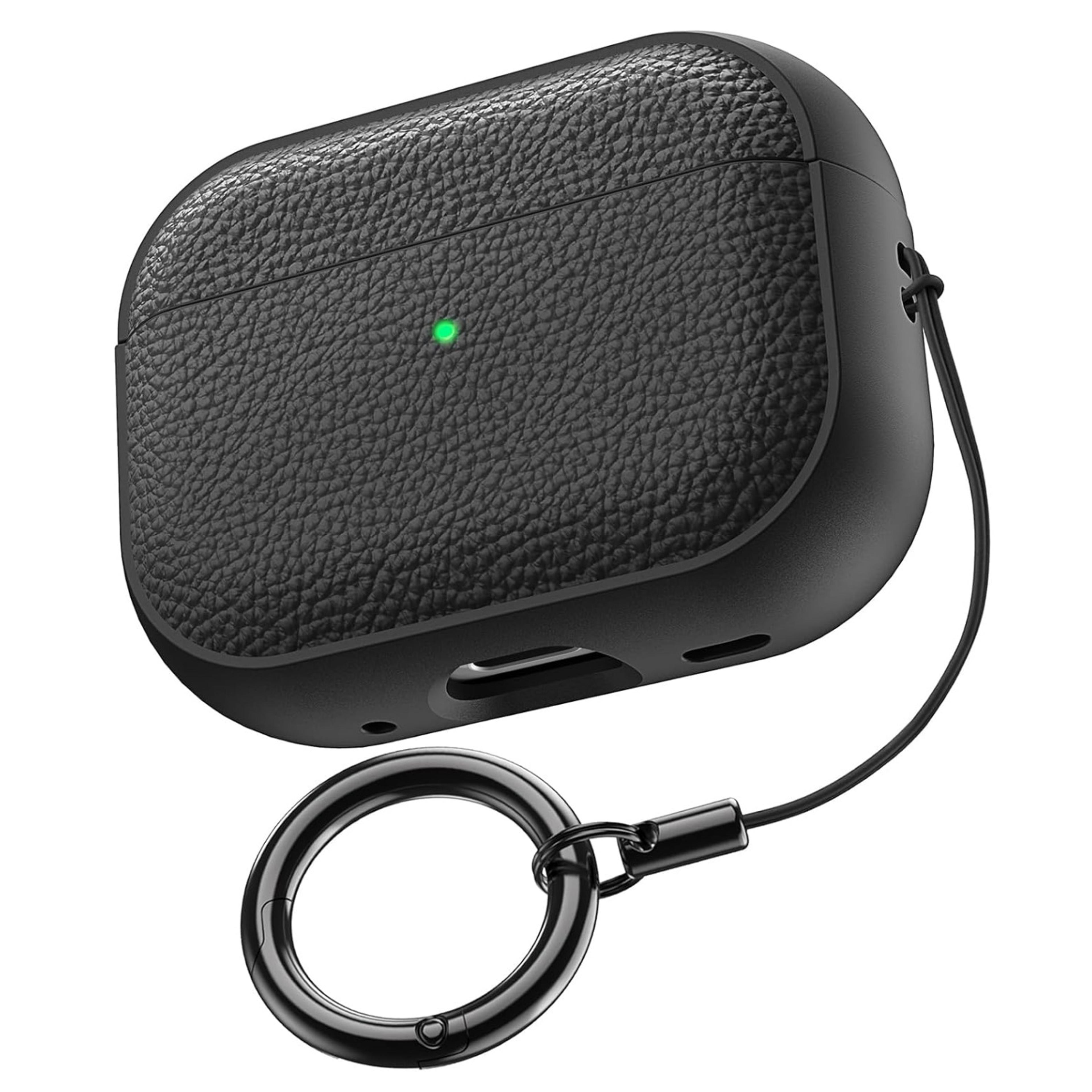 airpods pro leather pattern tpu case cover with keychain for airpods