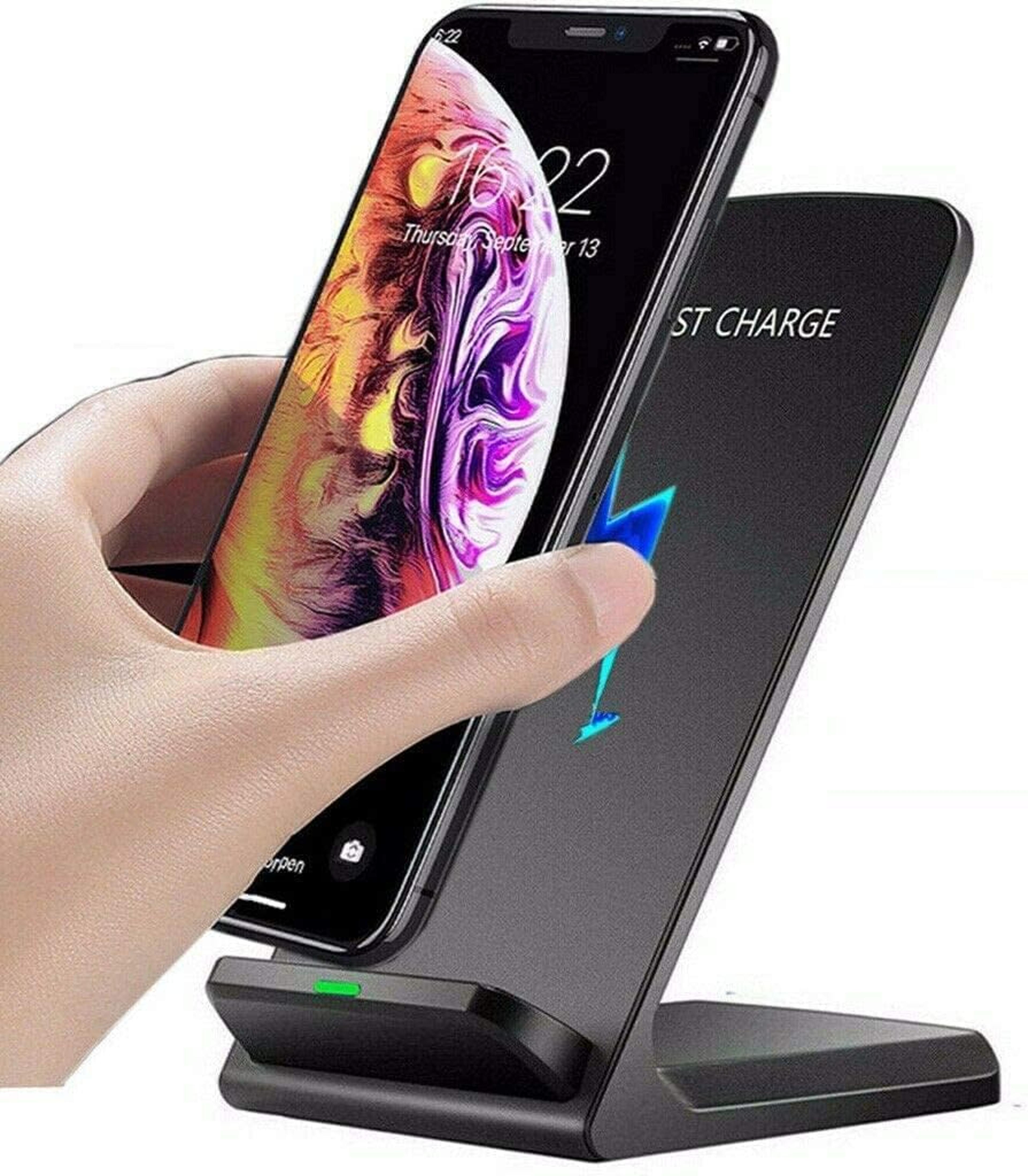 wireless charging station fast charger stand for iphone samsung xiaomi earbuds