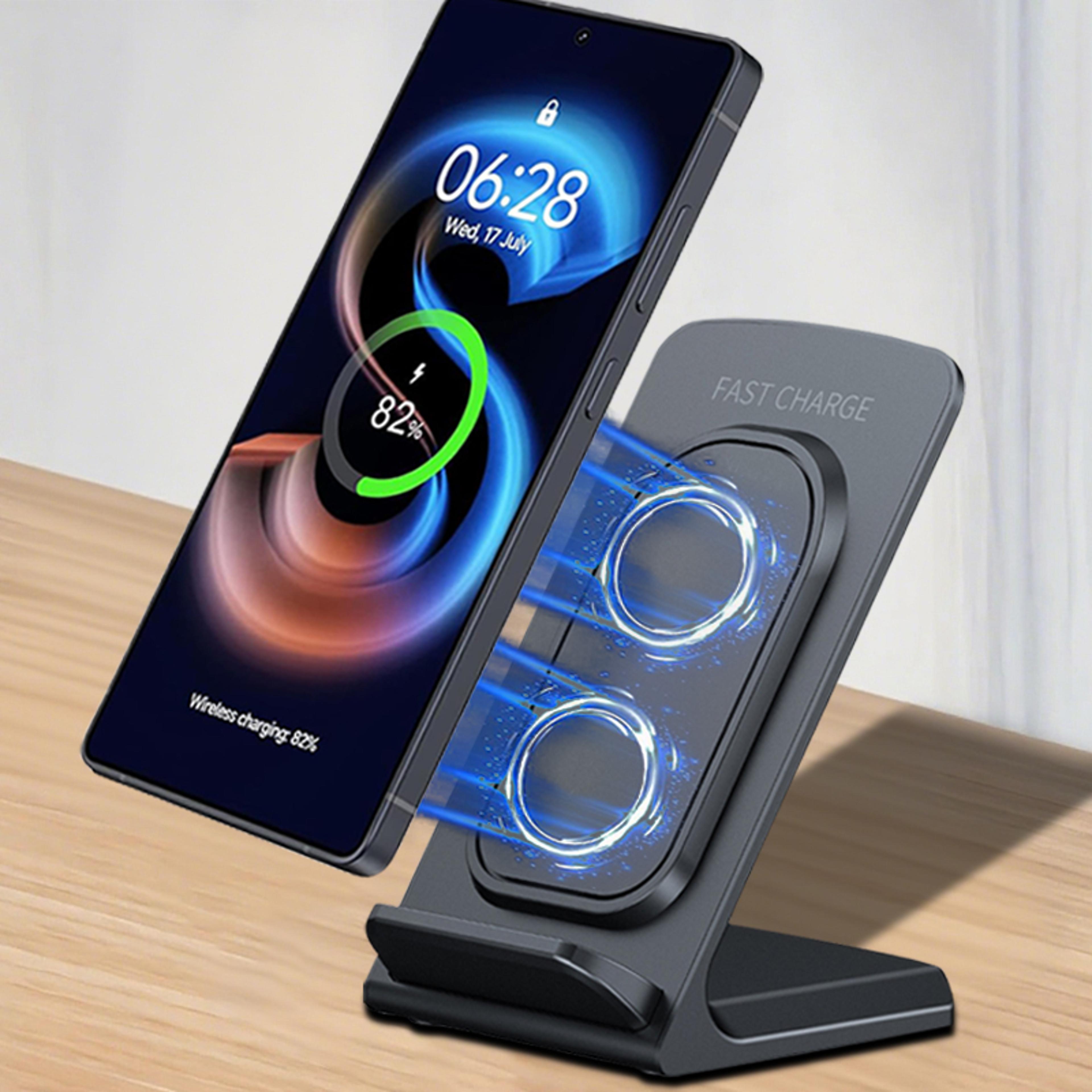 wireless charger stand fast qi charging station for iphone samsung xiaomi