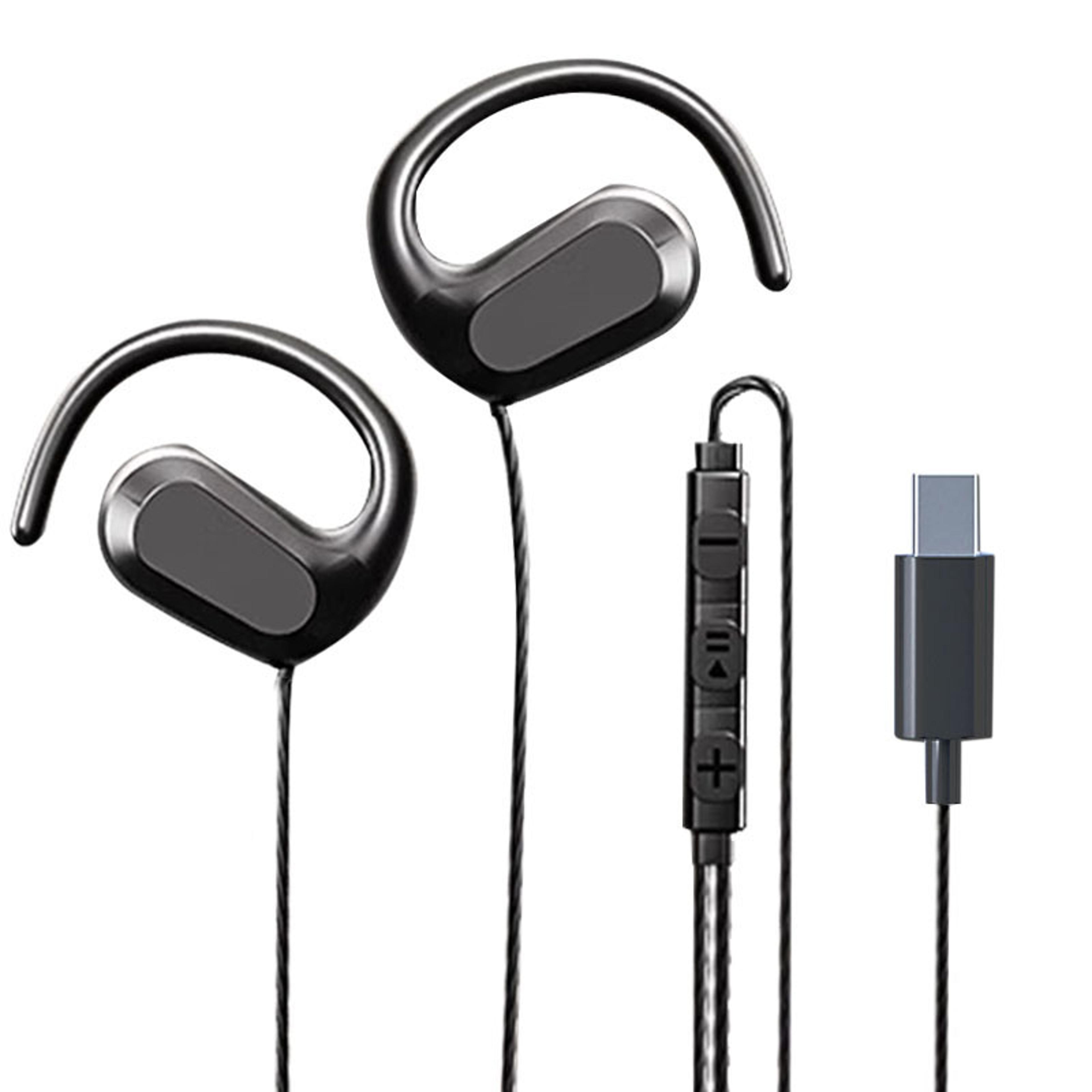air conduction earphones open ear wired sports headphones with hd mic for gaming and music