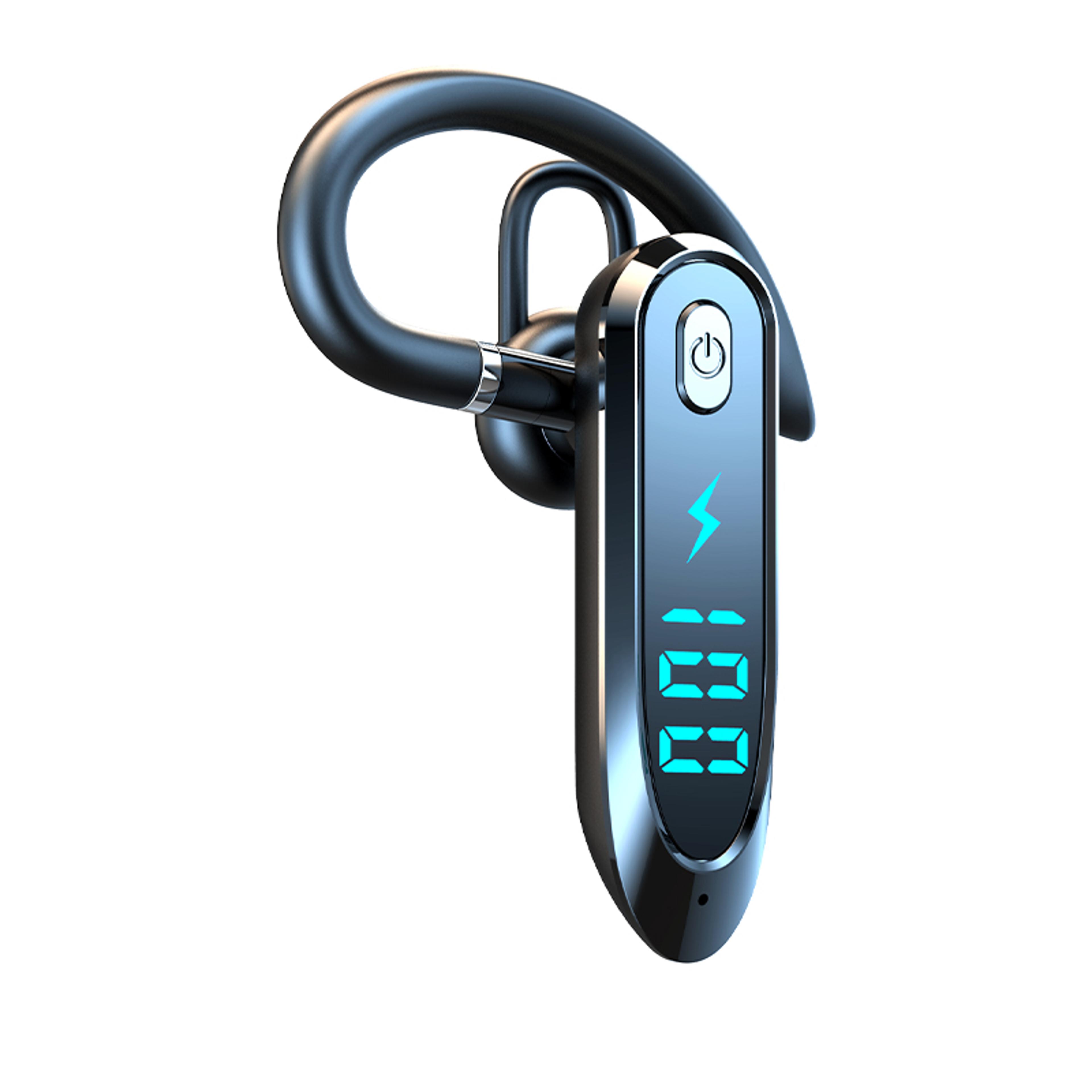 bluetooth ear hook headset with led display hifi stereo noise reduction waterproof earbud