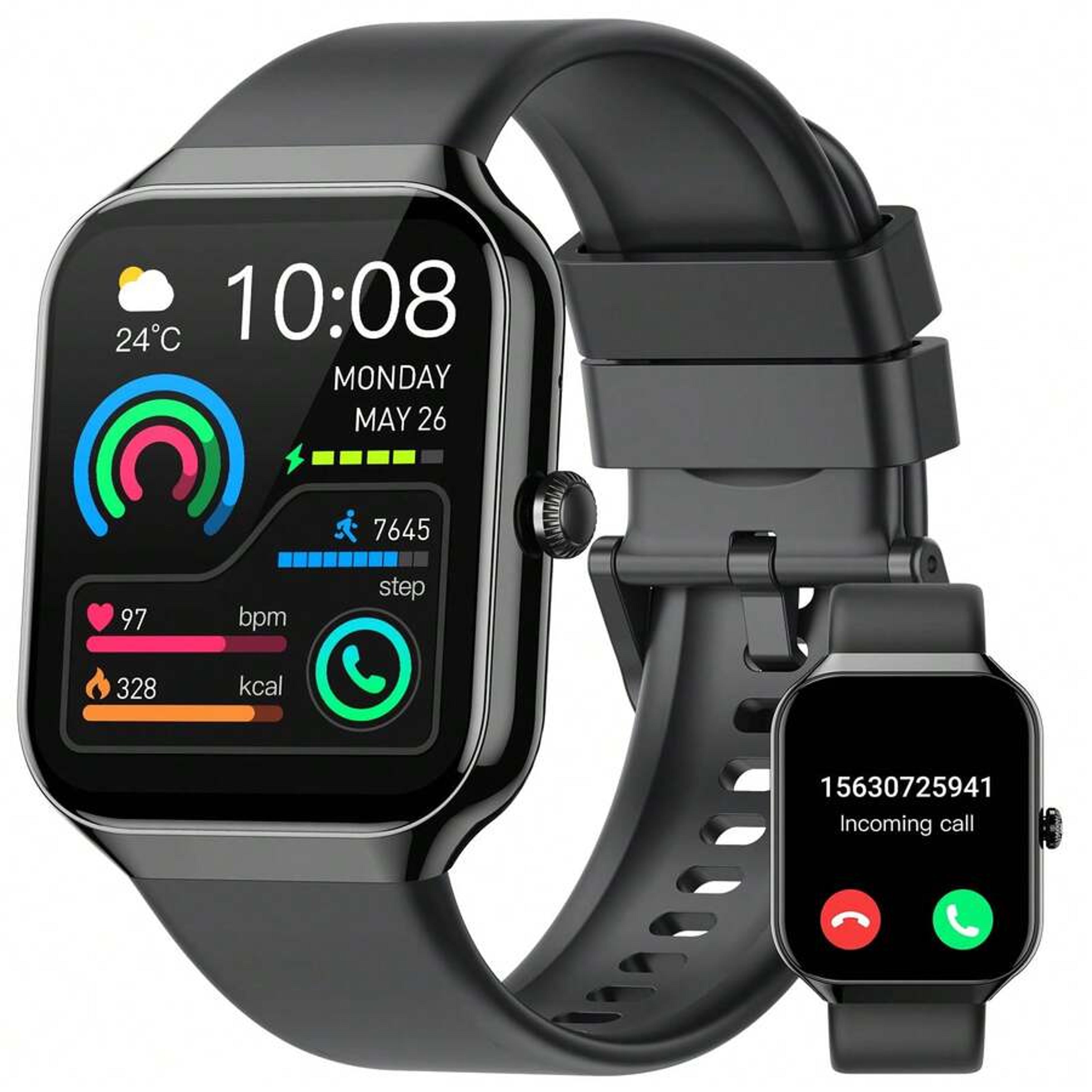 smart watch for men women with bluetooth calling fitness tracker and heart rate monitors