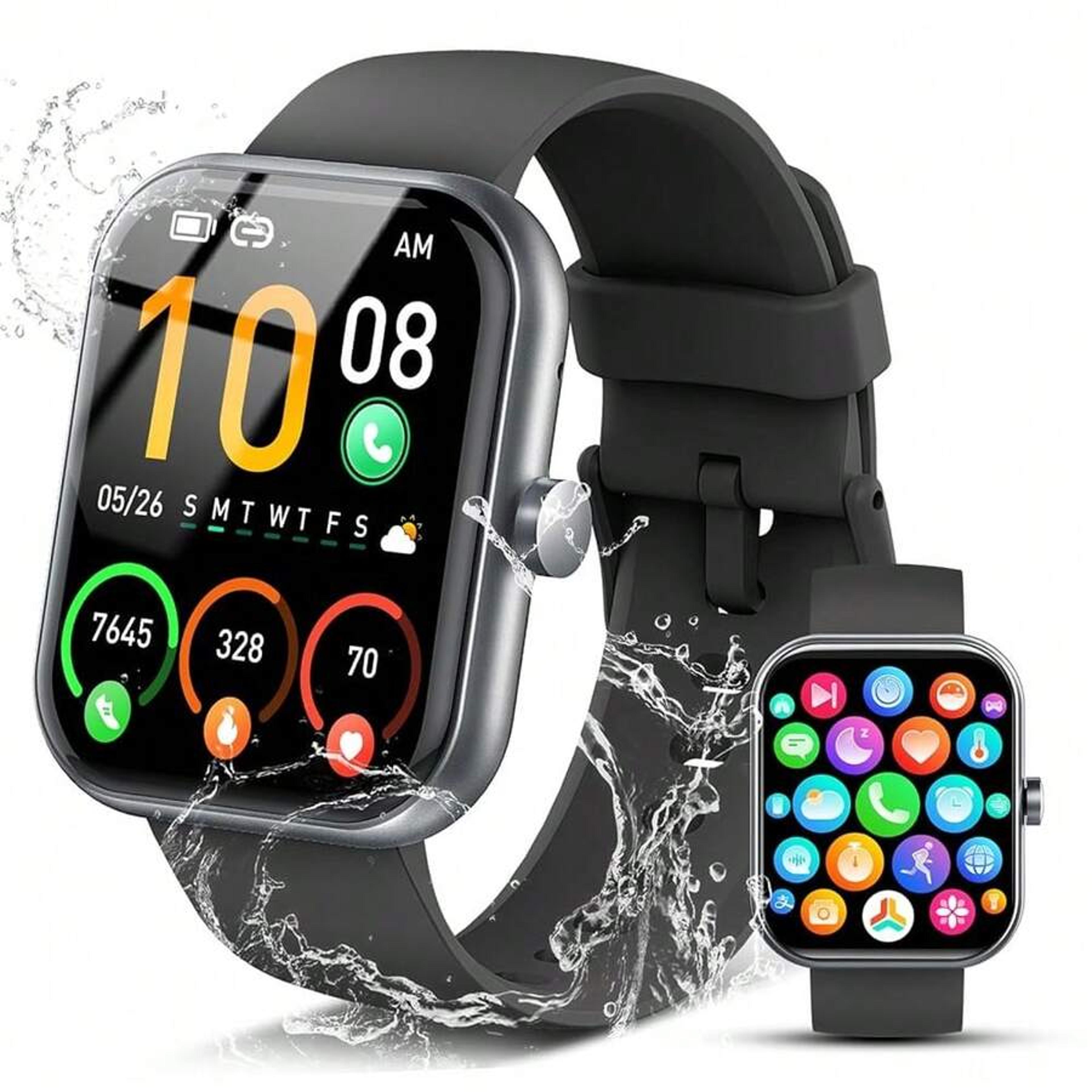 ordtop smart watch bluetooth calling fitness tracker watch waterproof for men and women