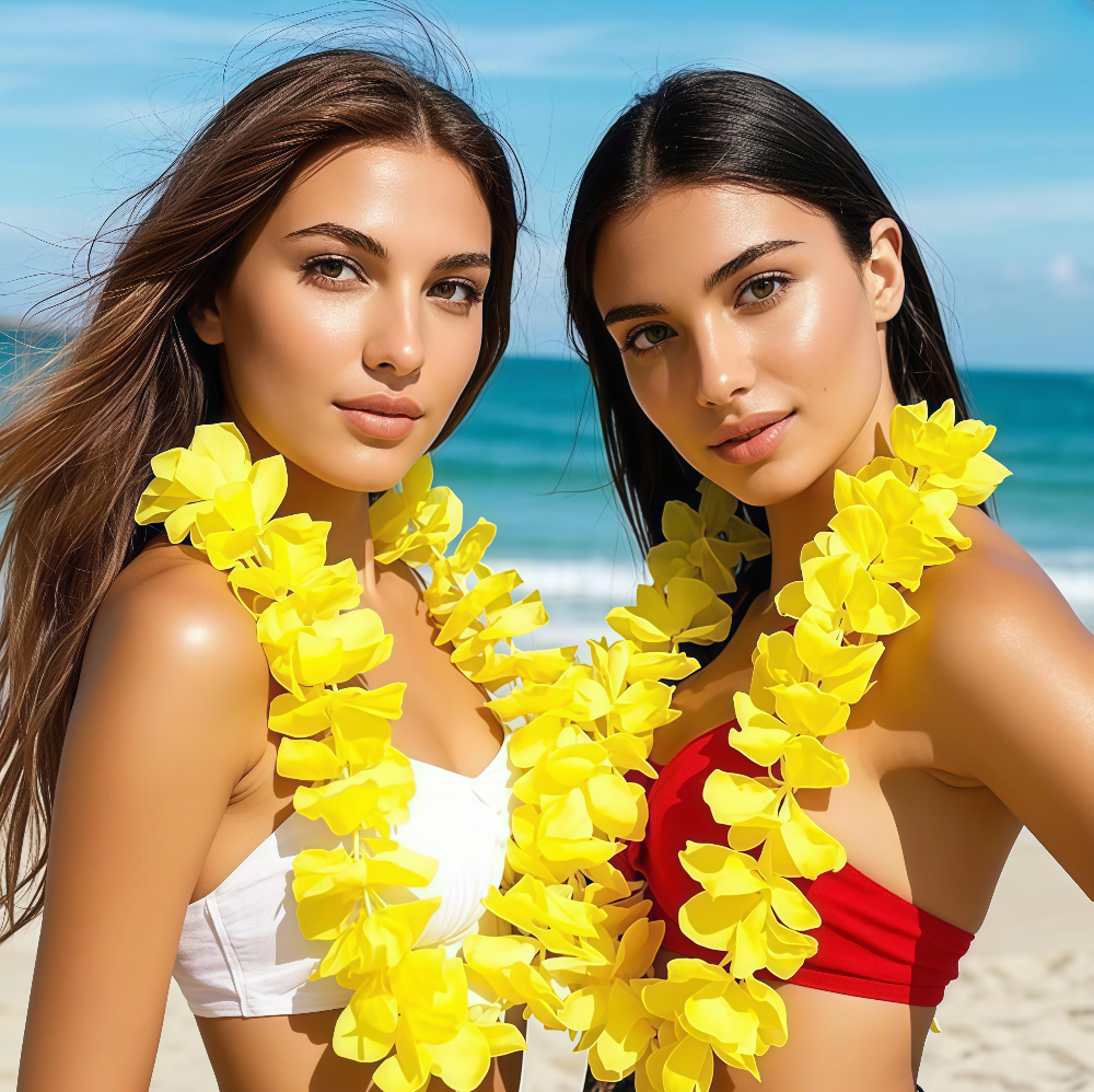 hawaiian lei necklace tropical hula flower garland for beach parties & luau accessories