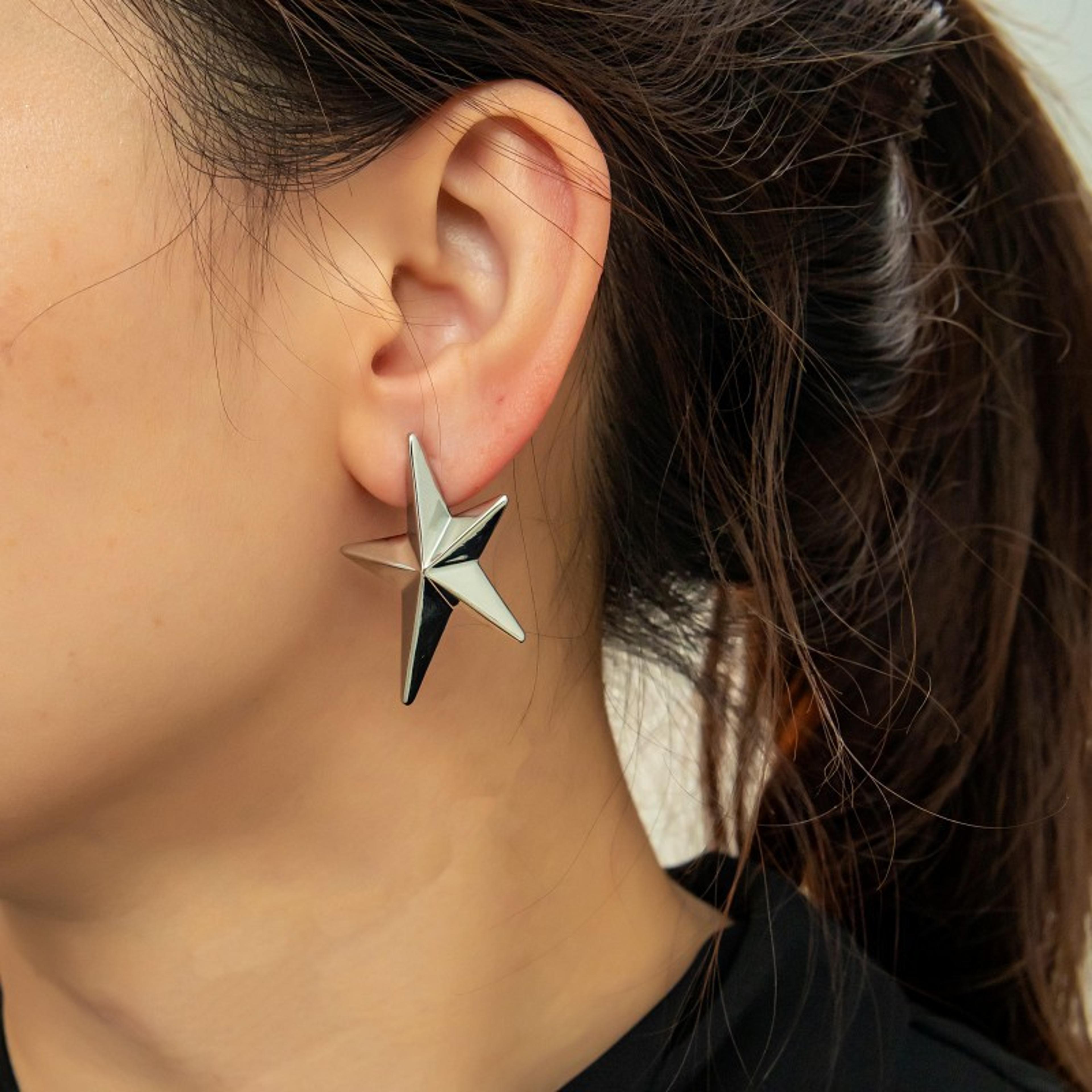 elegant star earrings for women minimalist geometric earrings in modern metal design