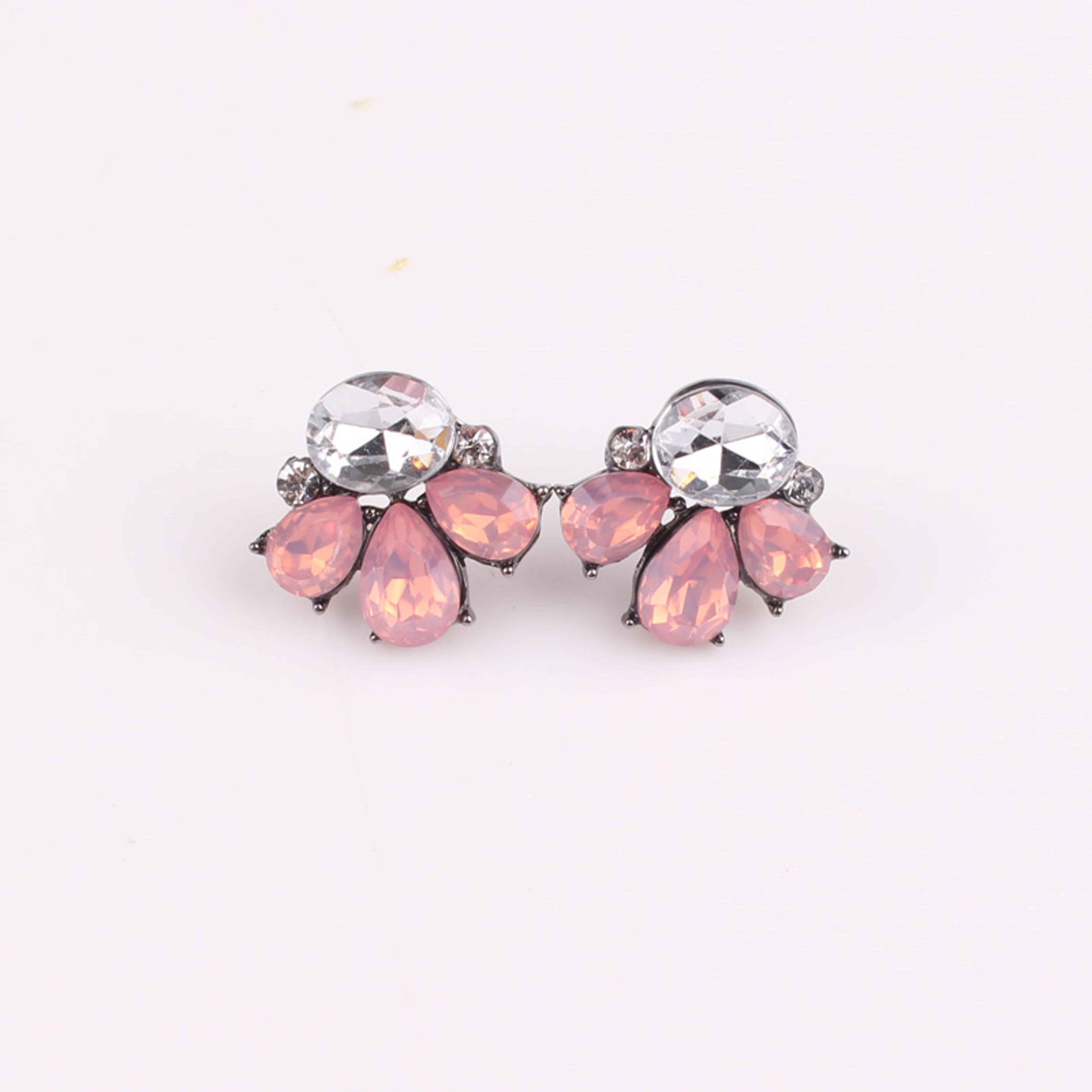 sparkling opal stud earrings with crystal rhinestones for cartilage & everyday wear