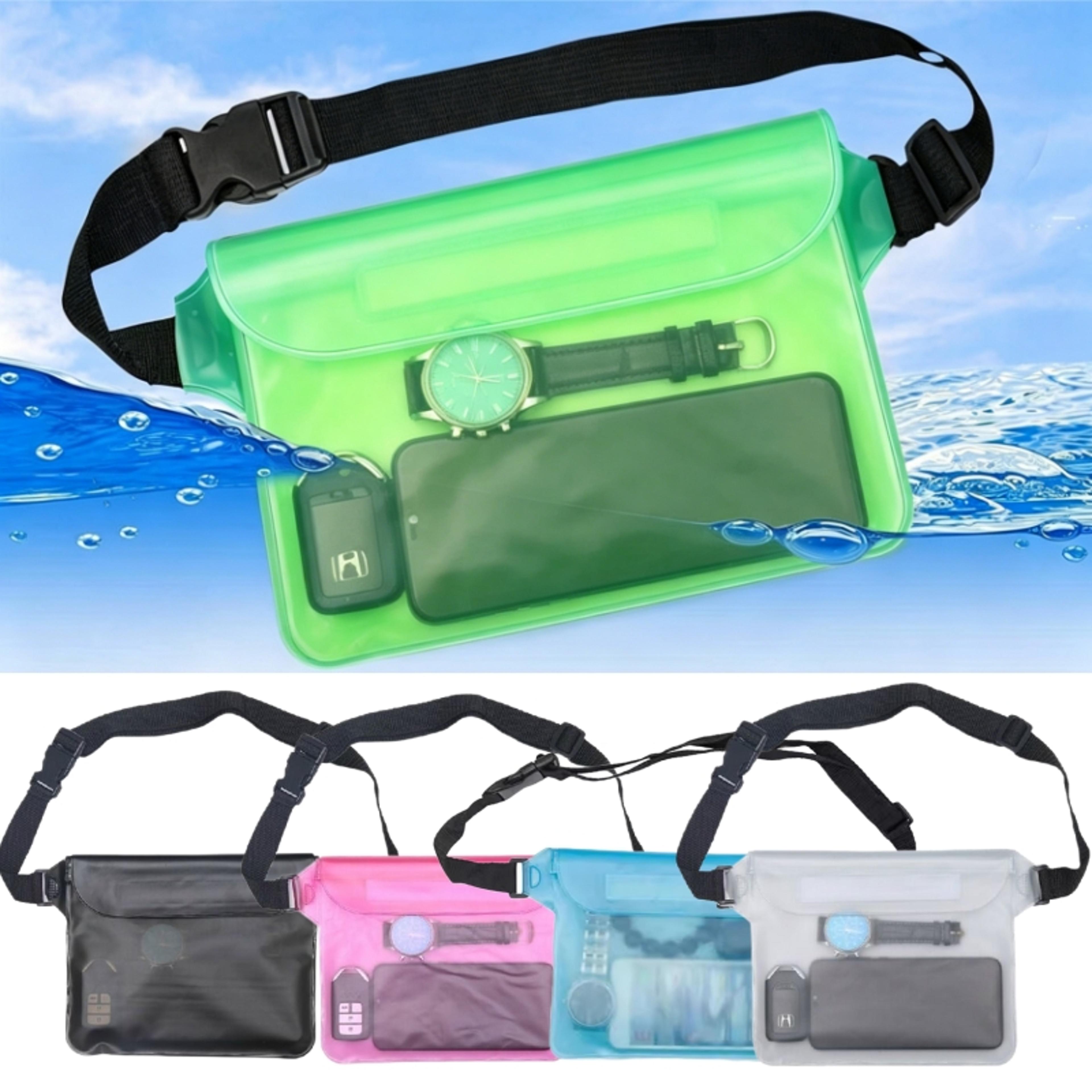 waterproof dry bag with phone pouch floating beach waist bag for swimming, kayaking & boating