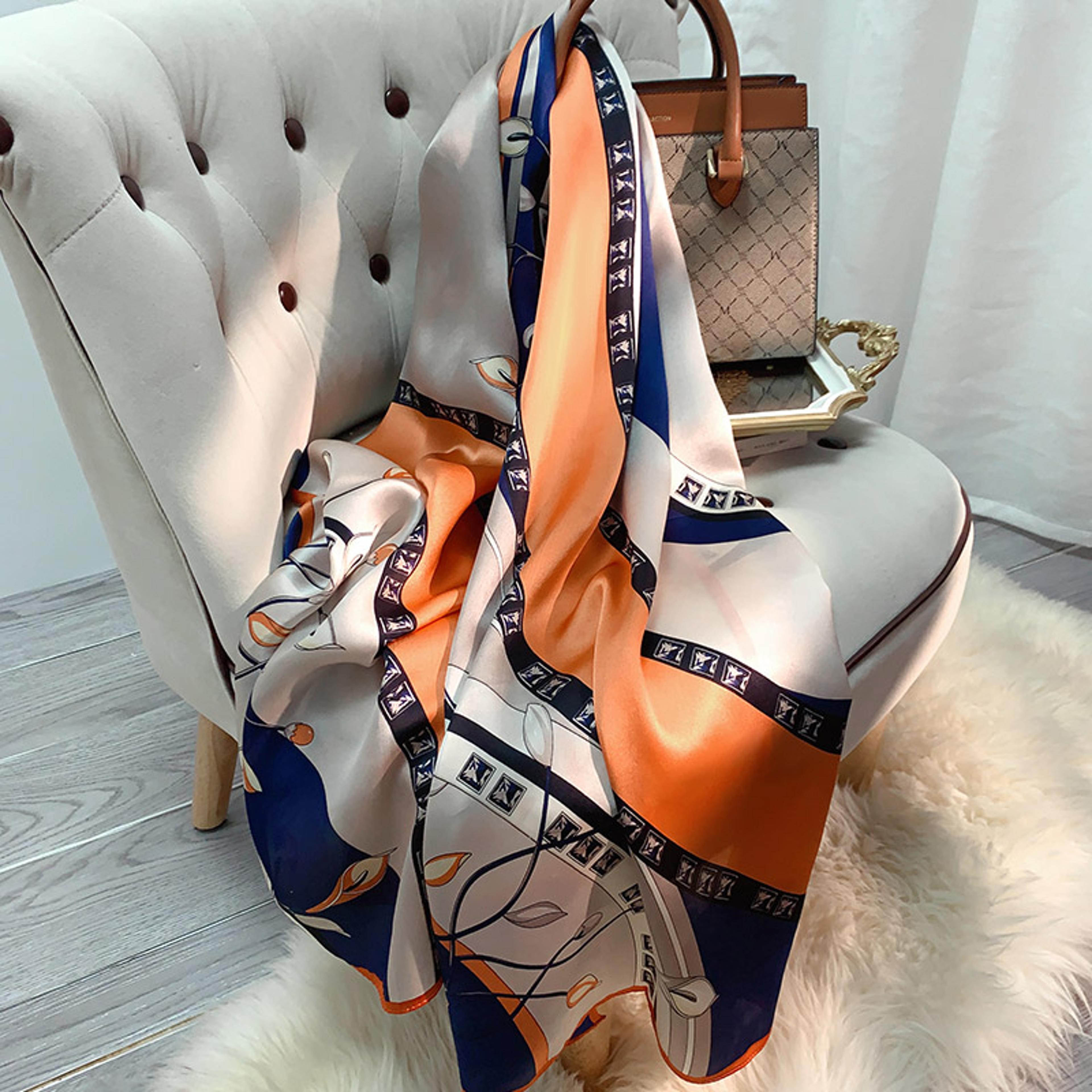 luxury silk scarf for women pure silk shawl & printed head scarf