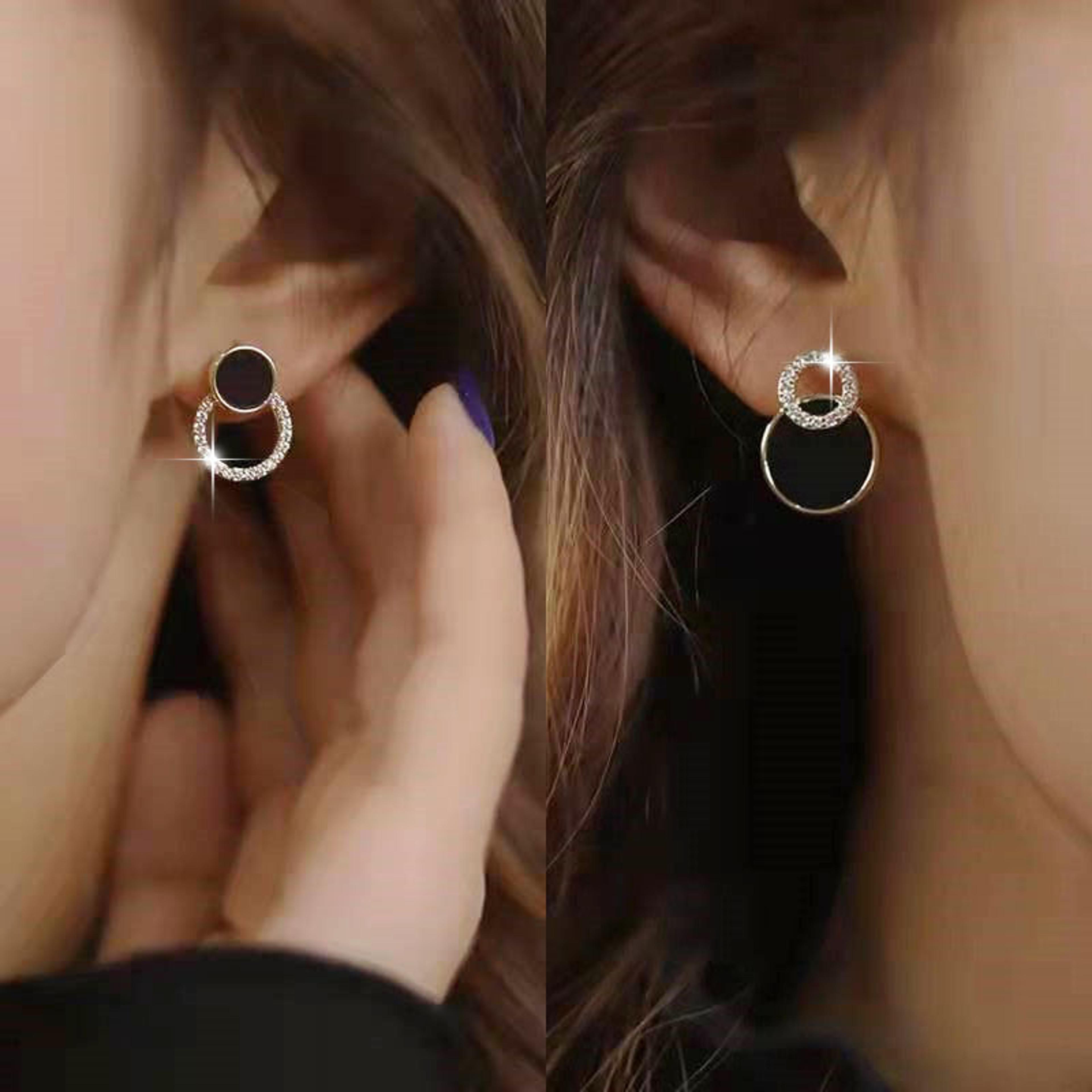 asymmetric black stud earrings minimalist earrings for everyday style