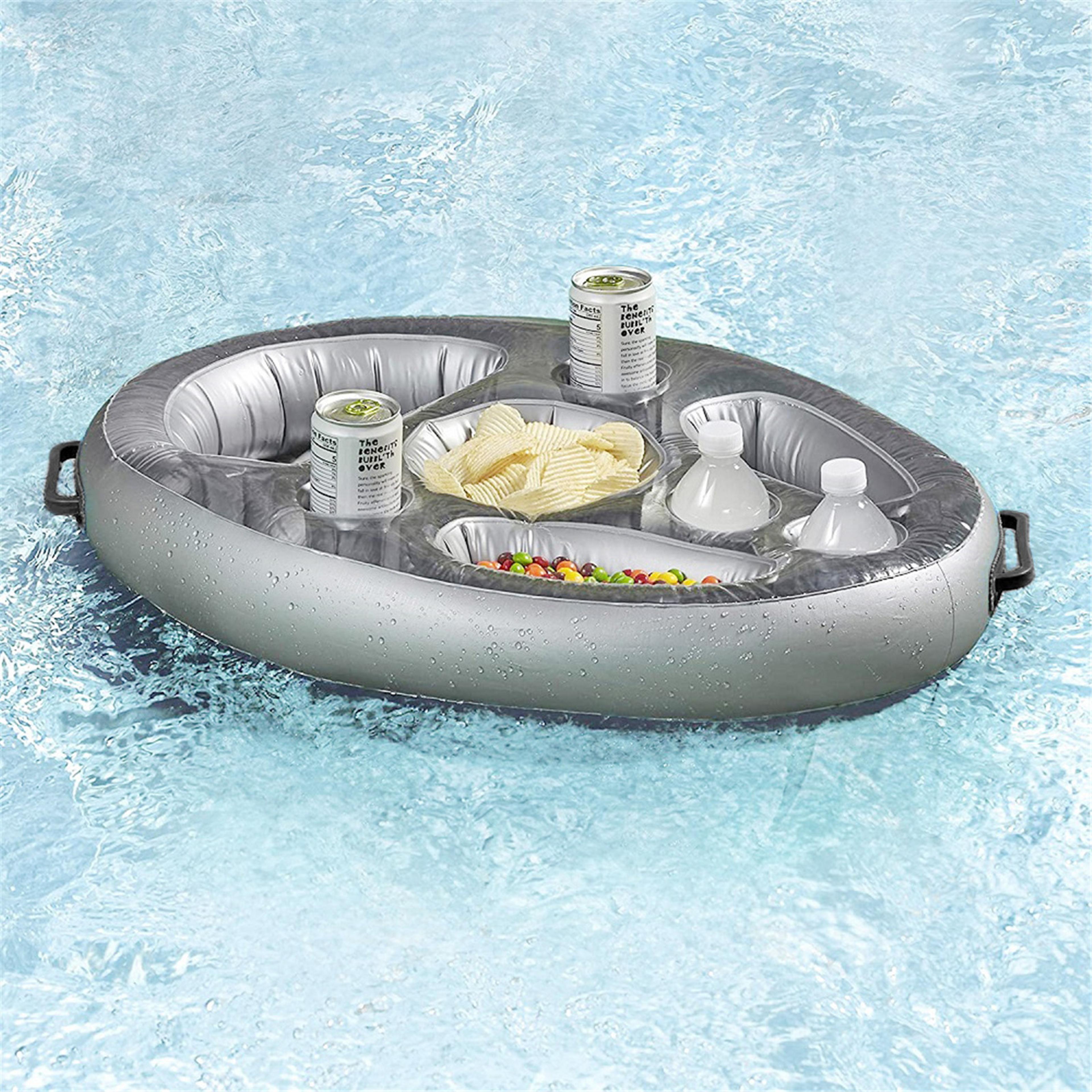 inflatable drink holder pool float cooler table for pool party & beach fun
