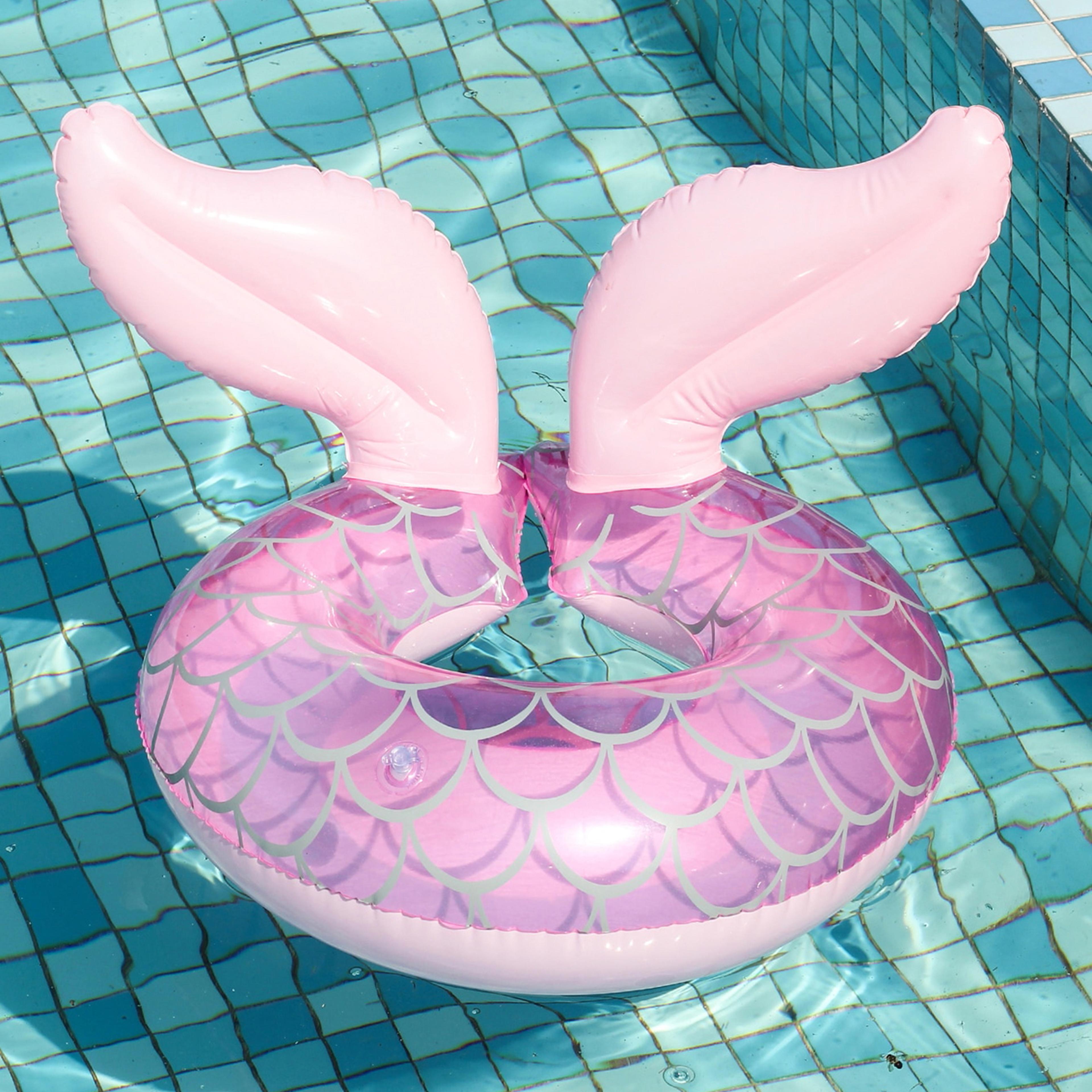 mermaid baby pool float with secure seat infant swim float & toddler swim trainer