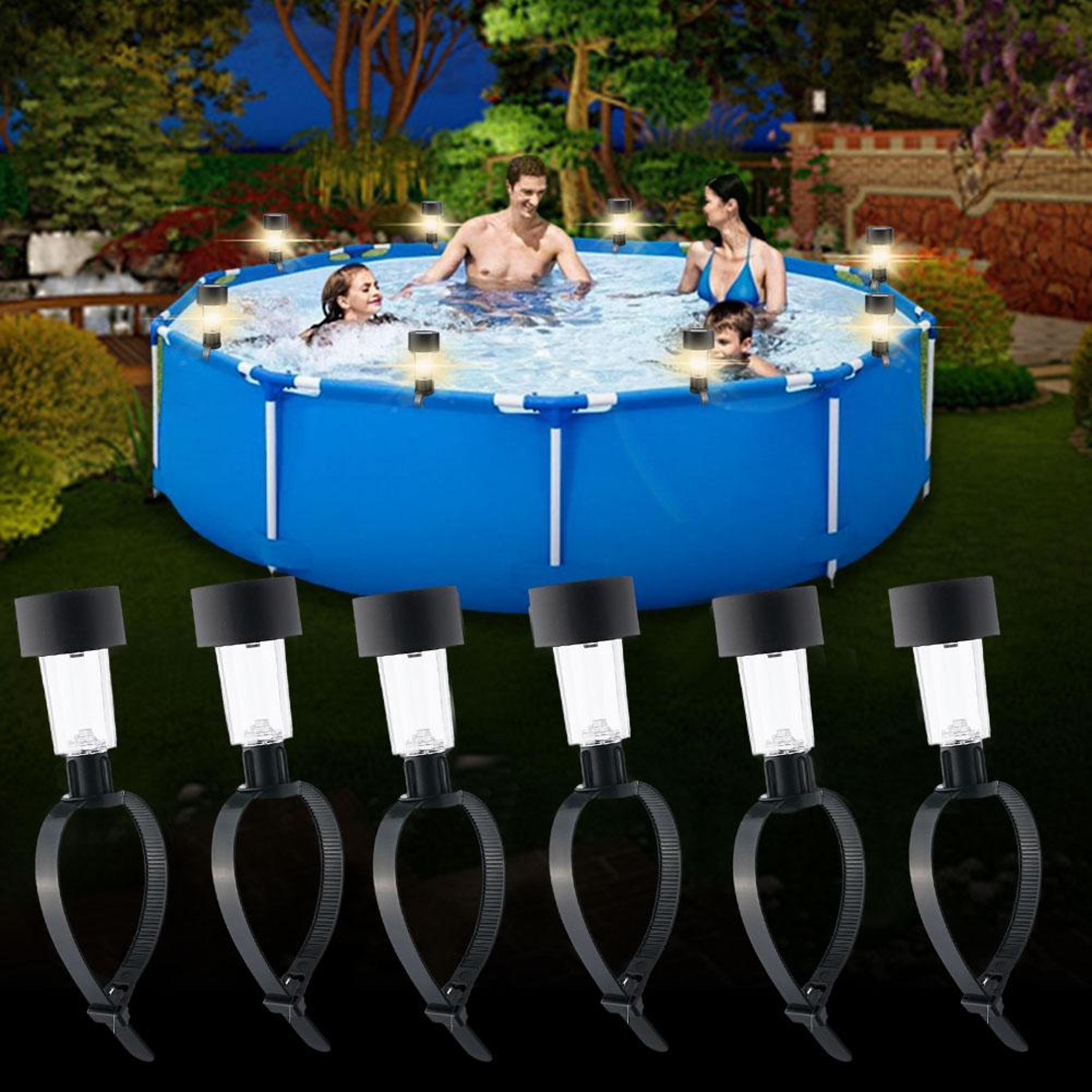 solar led pool lights waterproof outdoor garden & fence lights for poolside decor