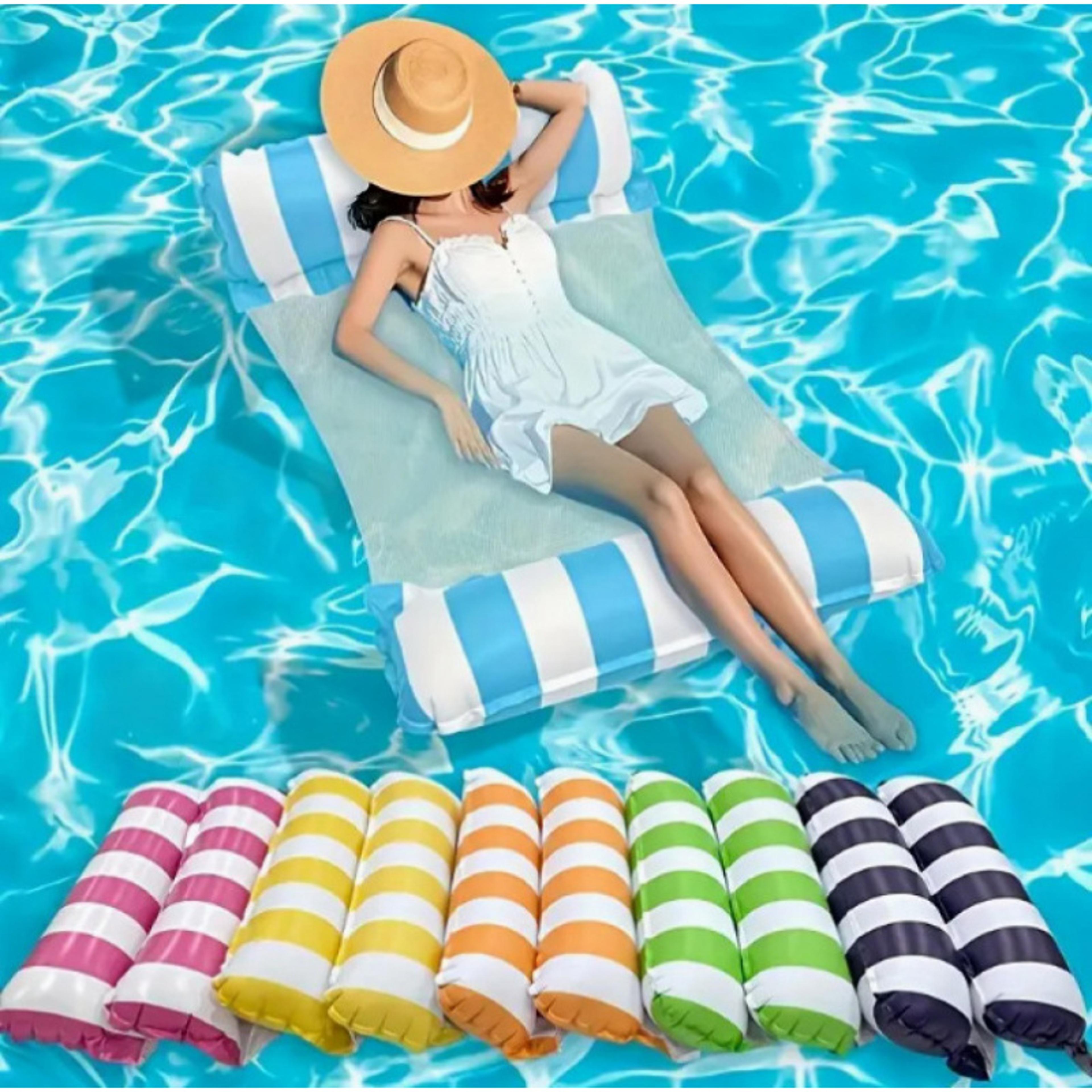 luxury inflatable water hammock pool float recliner for relaxing, floating & summer pool parties