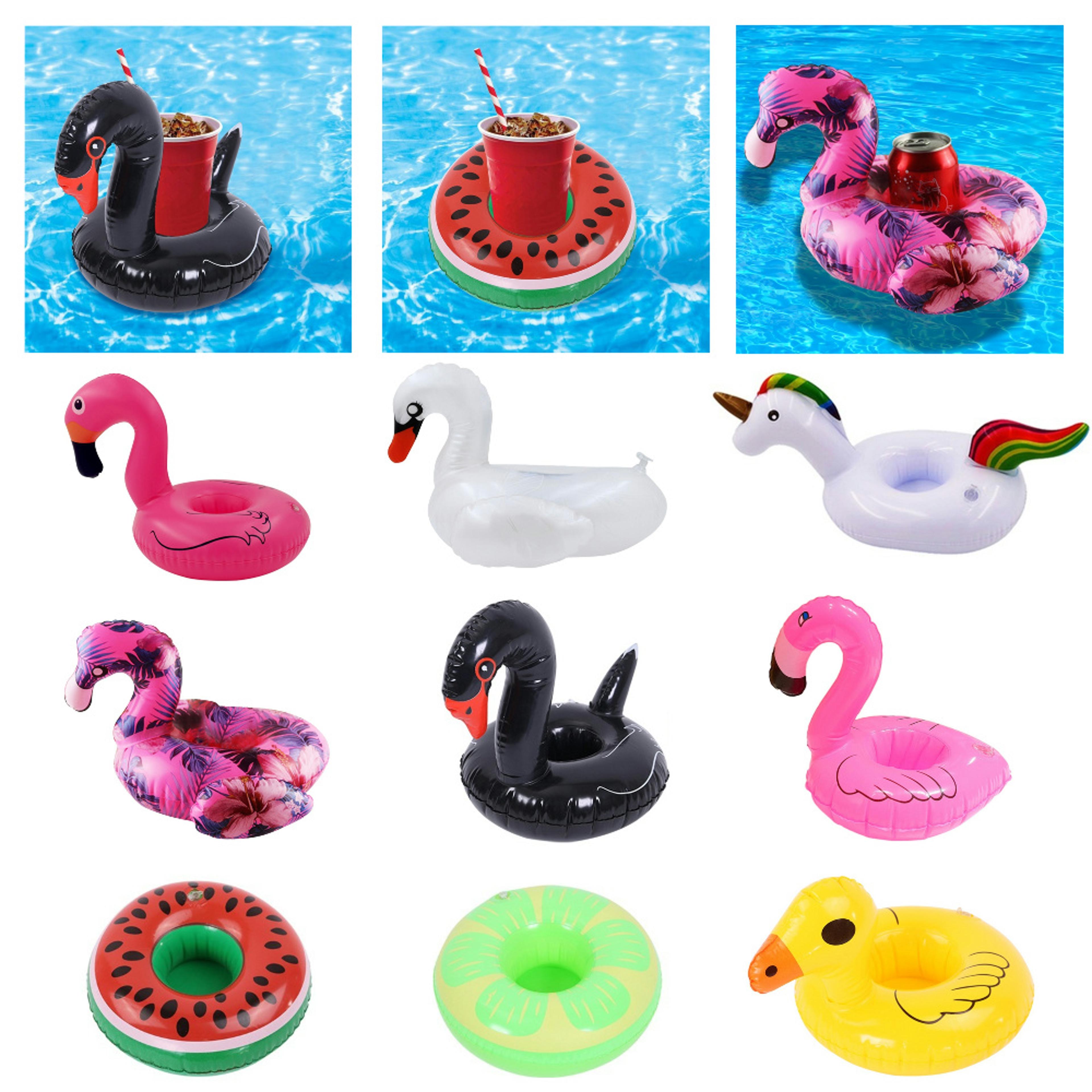 inflatable cup holder pool drink float swan & flamingo floating drink holder for pool parties