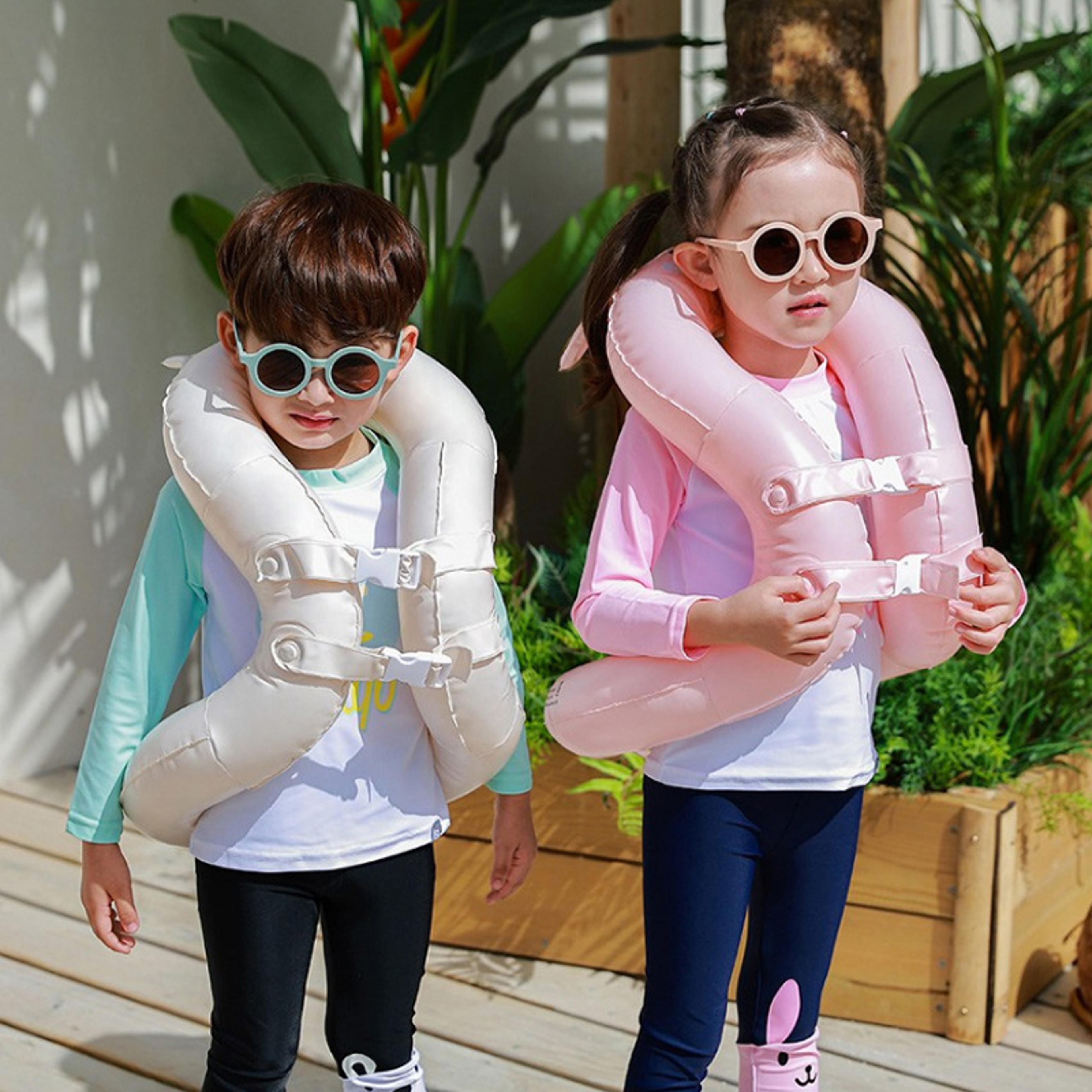 inflatable swim vest for kids adjustable pool float vest for swimming training & summer water fun
