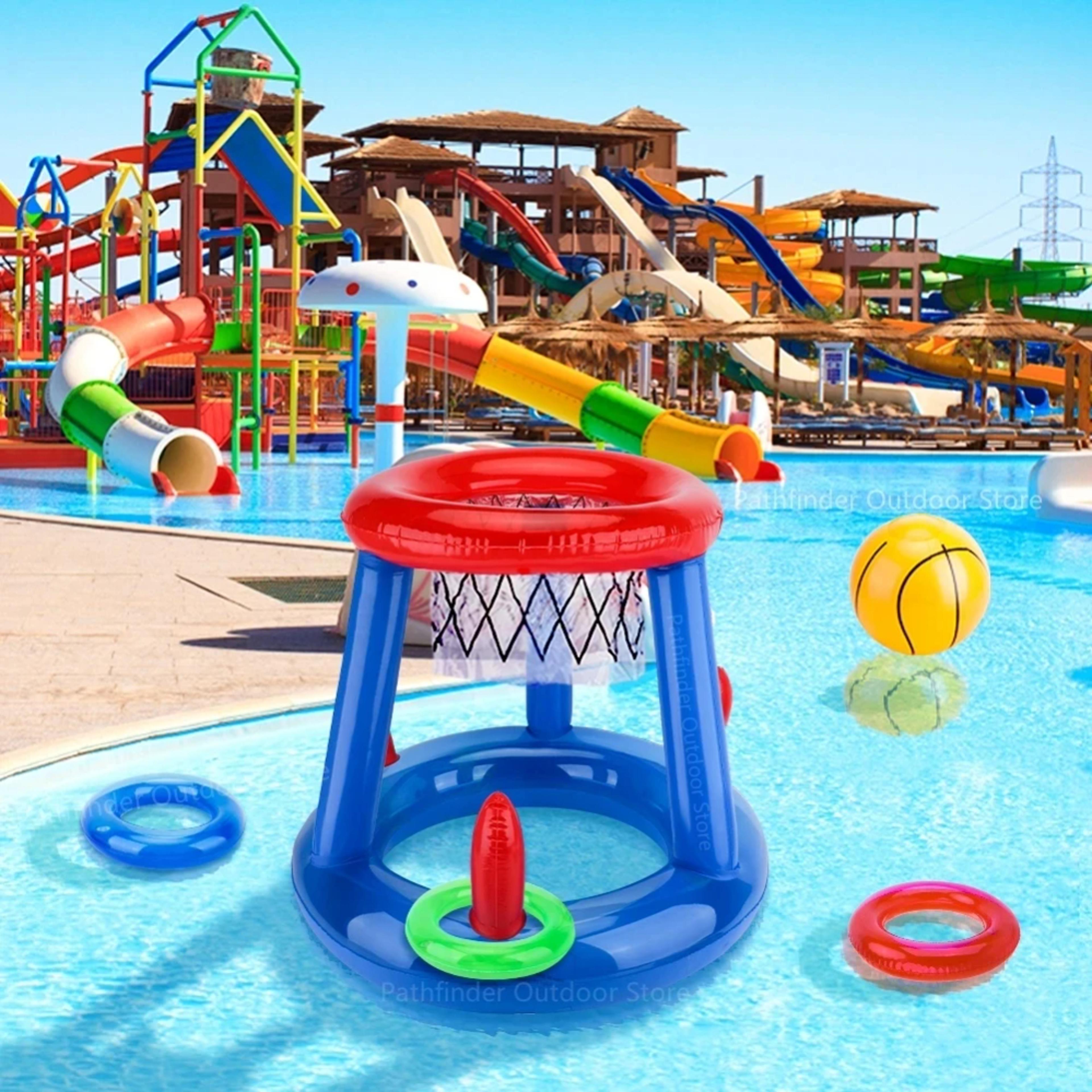 splashhoops pool basketball hoop inflatable pool basketball game set with floating hoop & ball