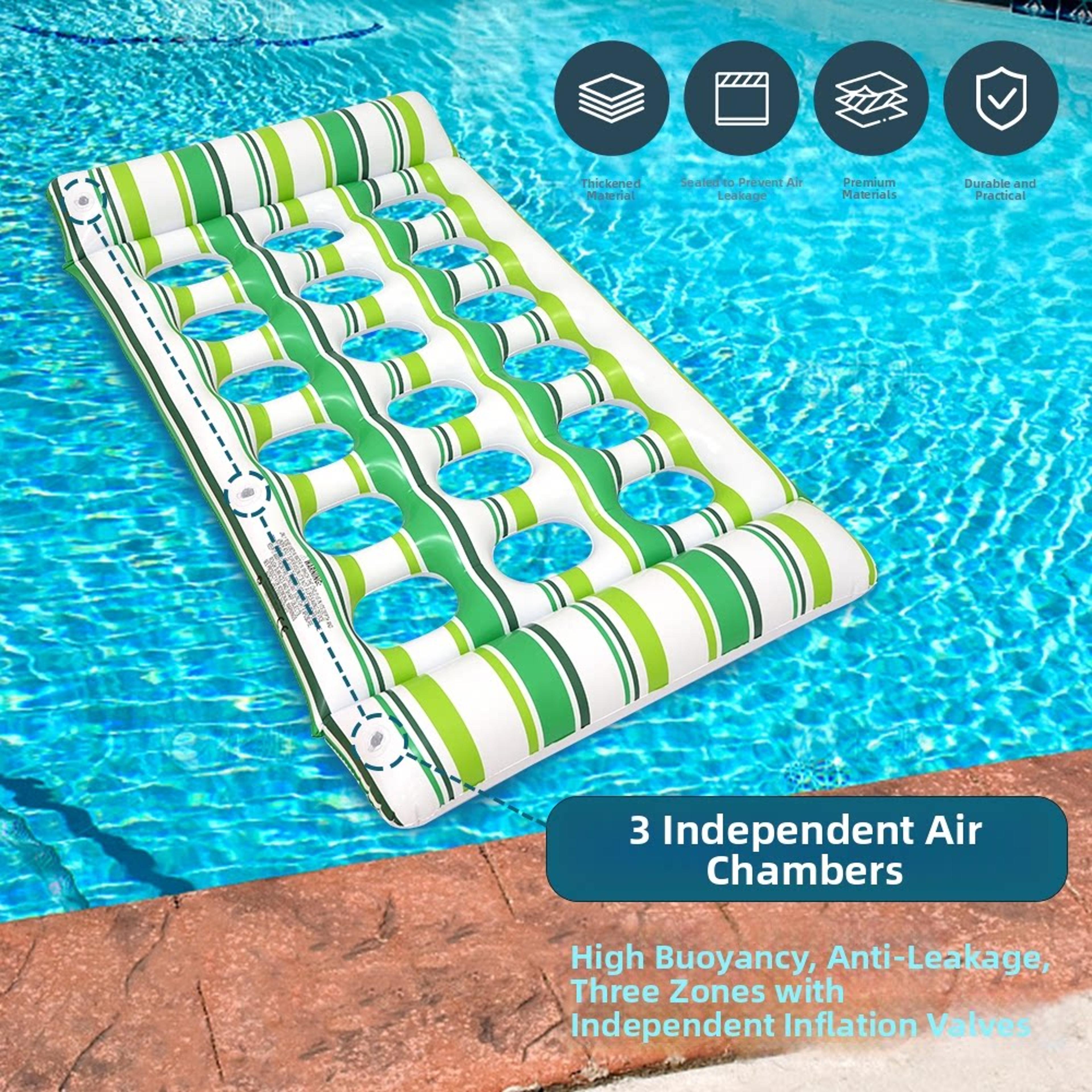 summer inflatable pool float lounge chair with cooling mesh floating bed for adults