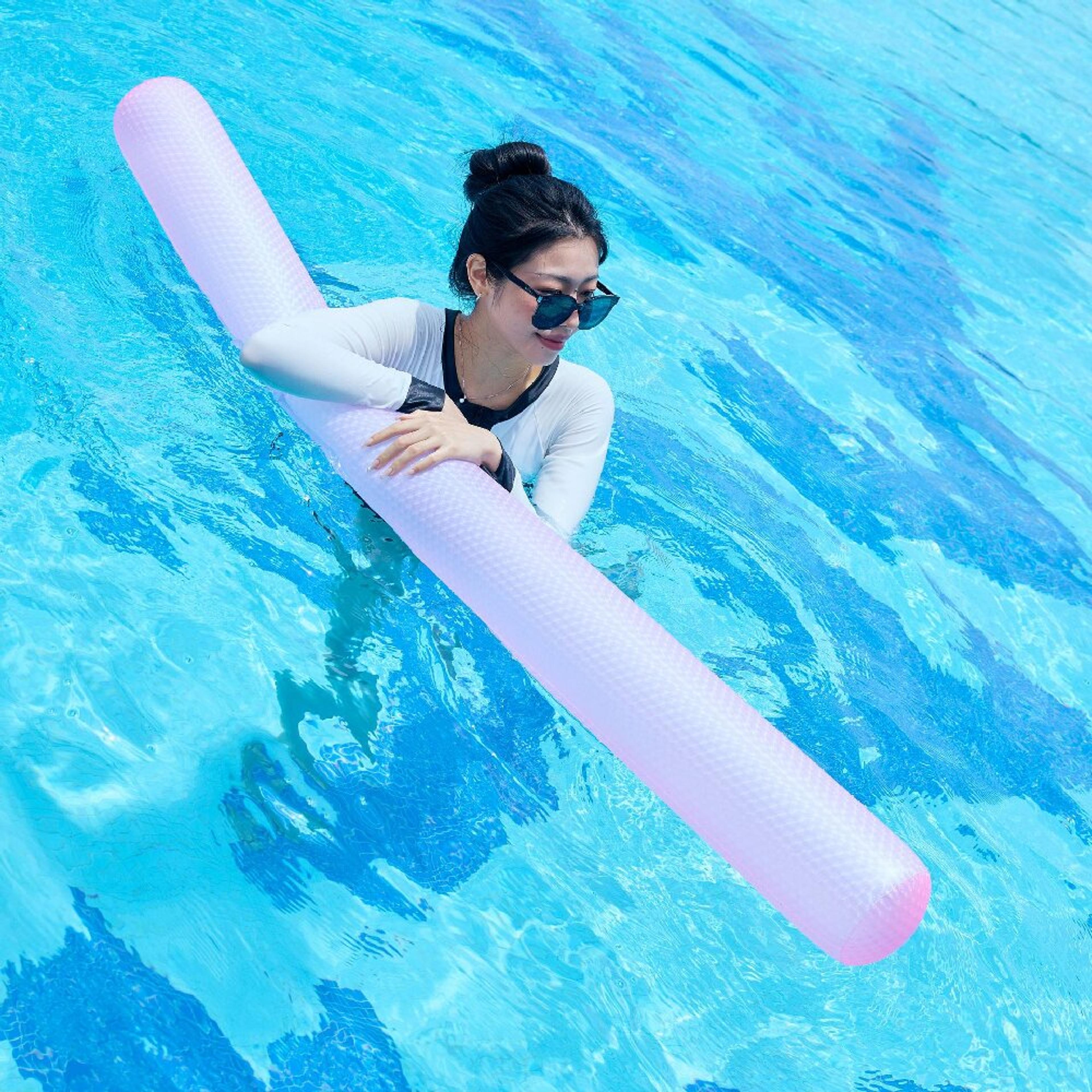 inflatable pool float stick portable adult swim float & pool noodle float for summer fun