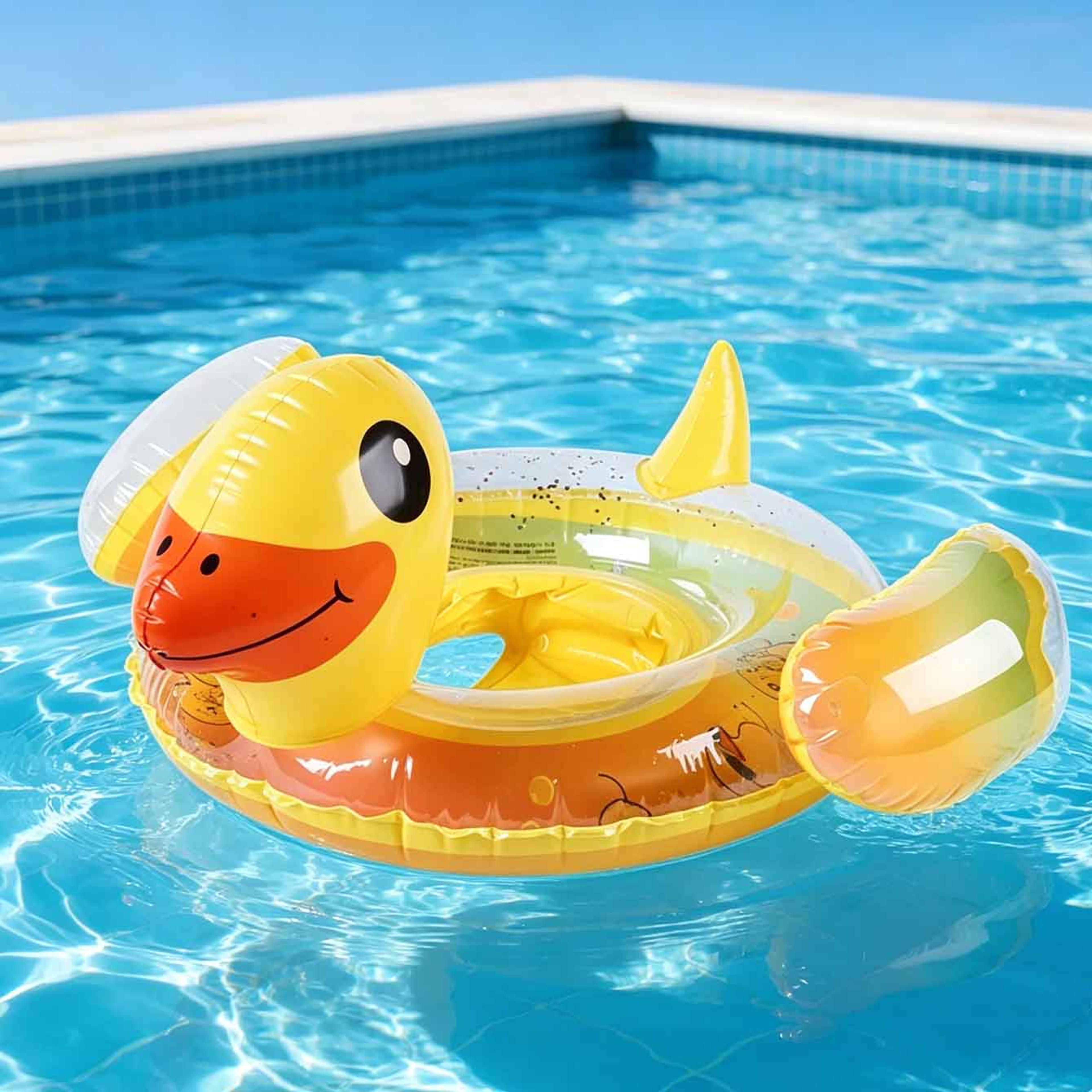 cute duck pool float inflatable swim ring with comfortable seat for summer pool fun