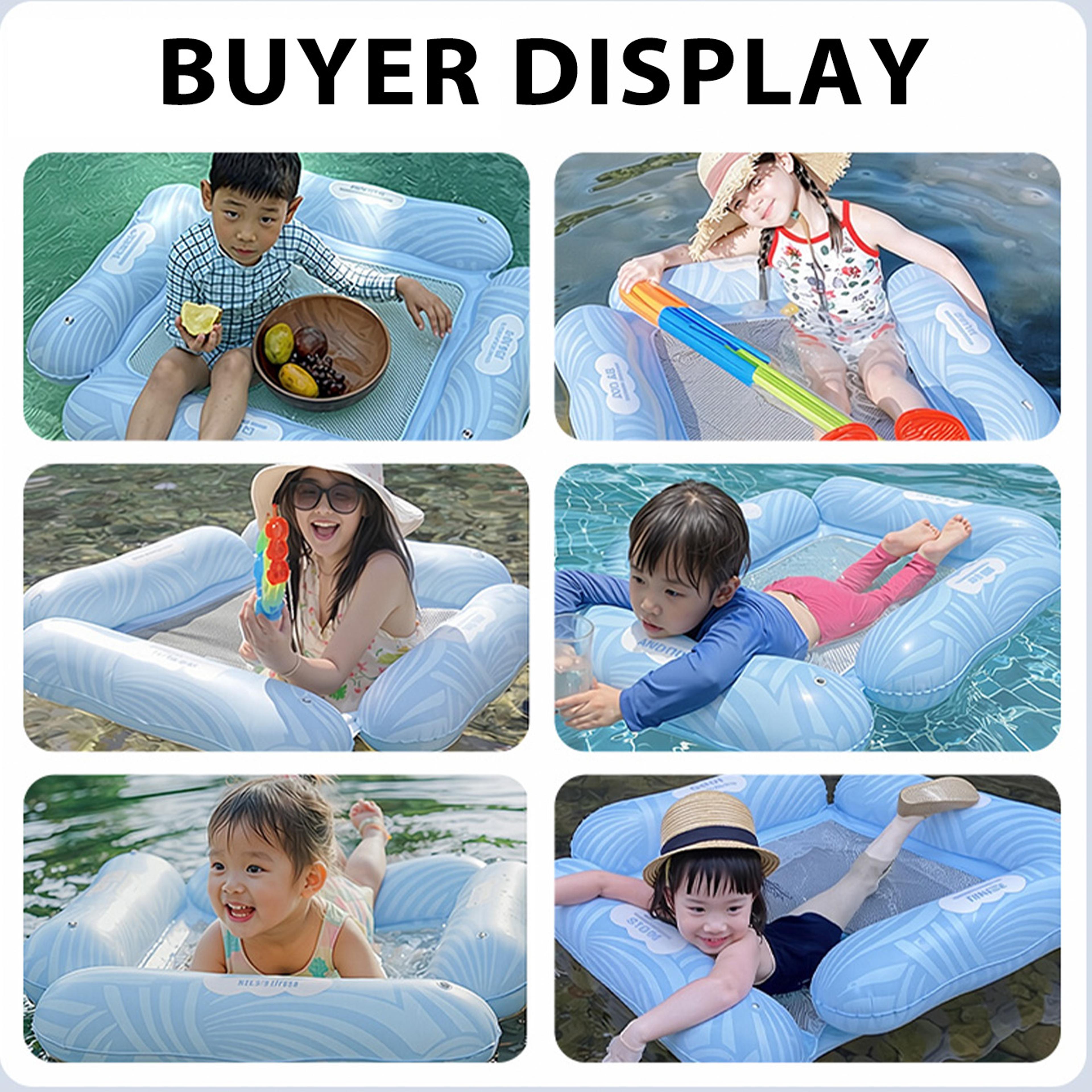 summer kids pool float with mesh bottom portable inflatable pool float water lounge raft