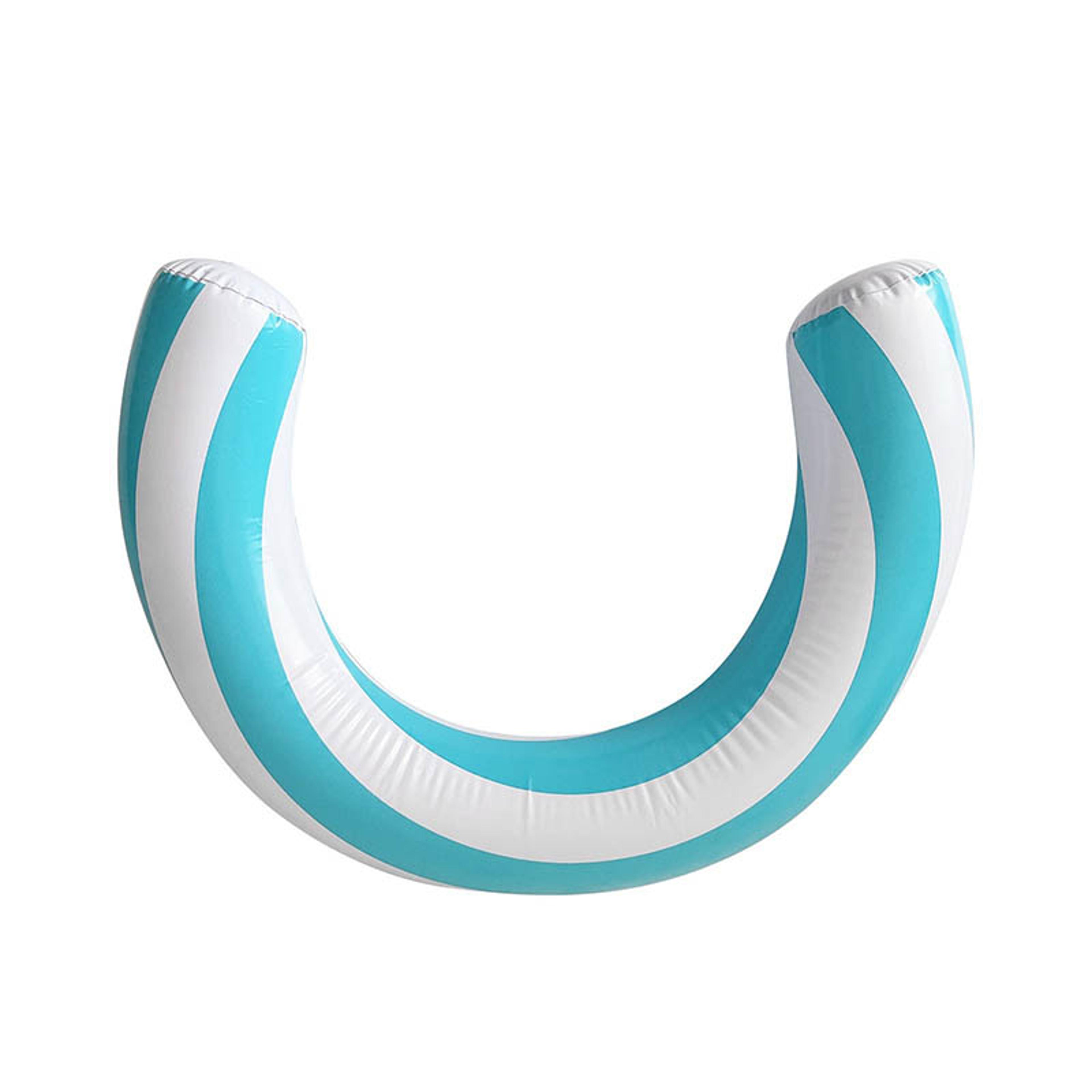 striped u shaped inflatable swim ring pool float with comfortable arch design