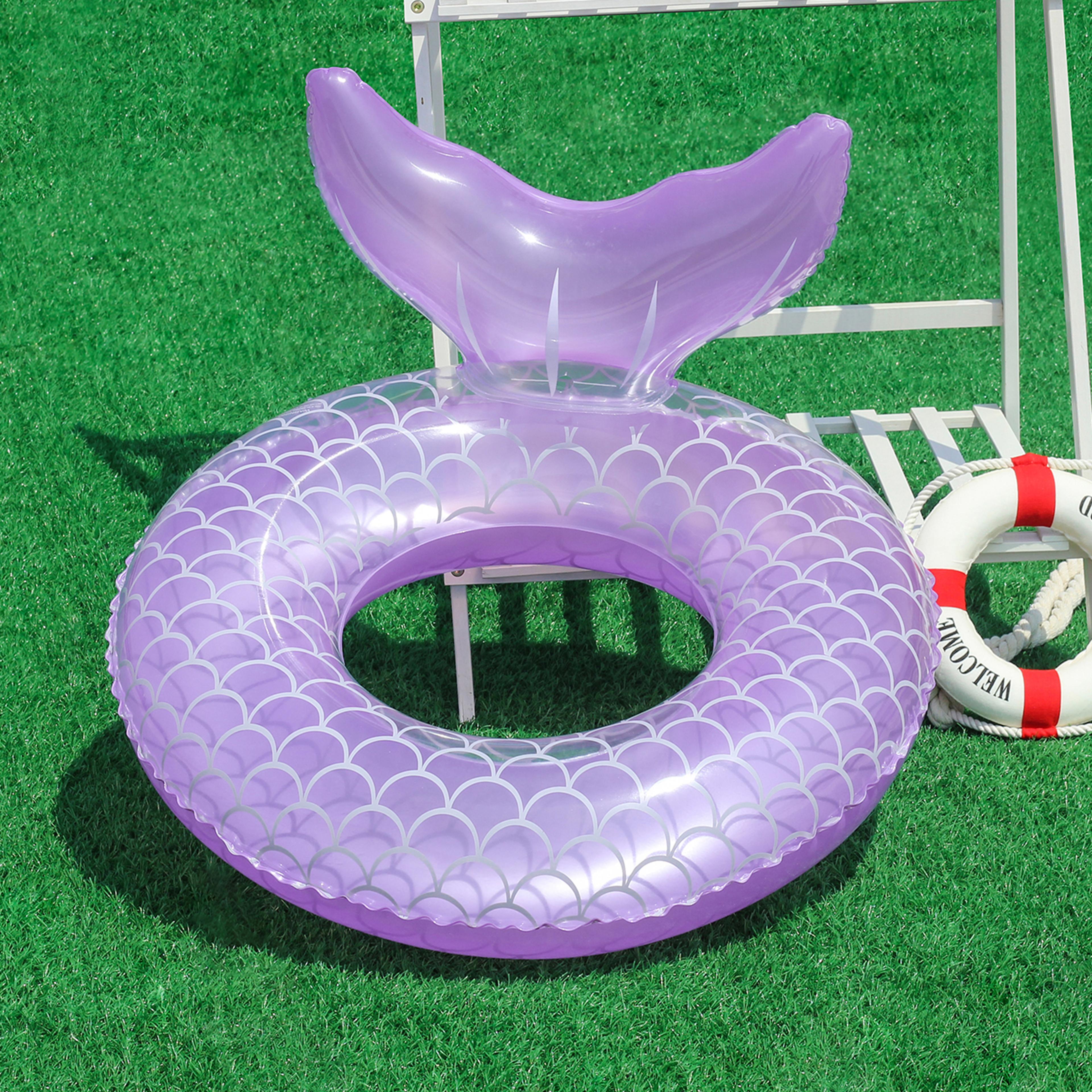 mermaid kids pool float & toddler swim float inflatable swim trainer for safe water fun