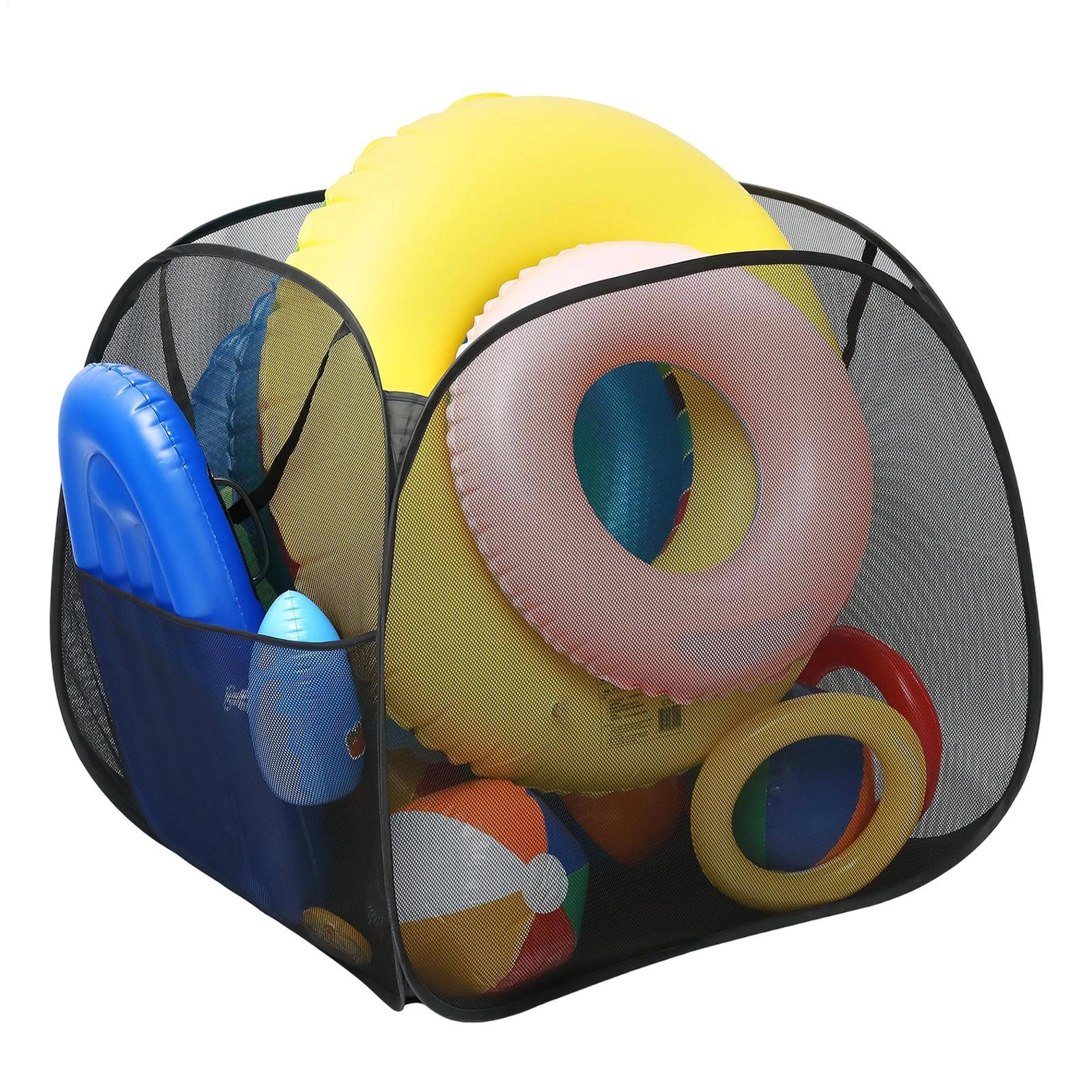 large pool storage basket with handles outdoor pool toy organizer for towels, floats & beach gear