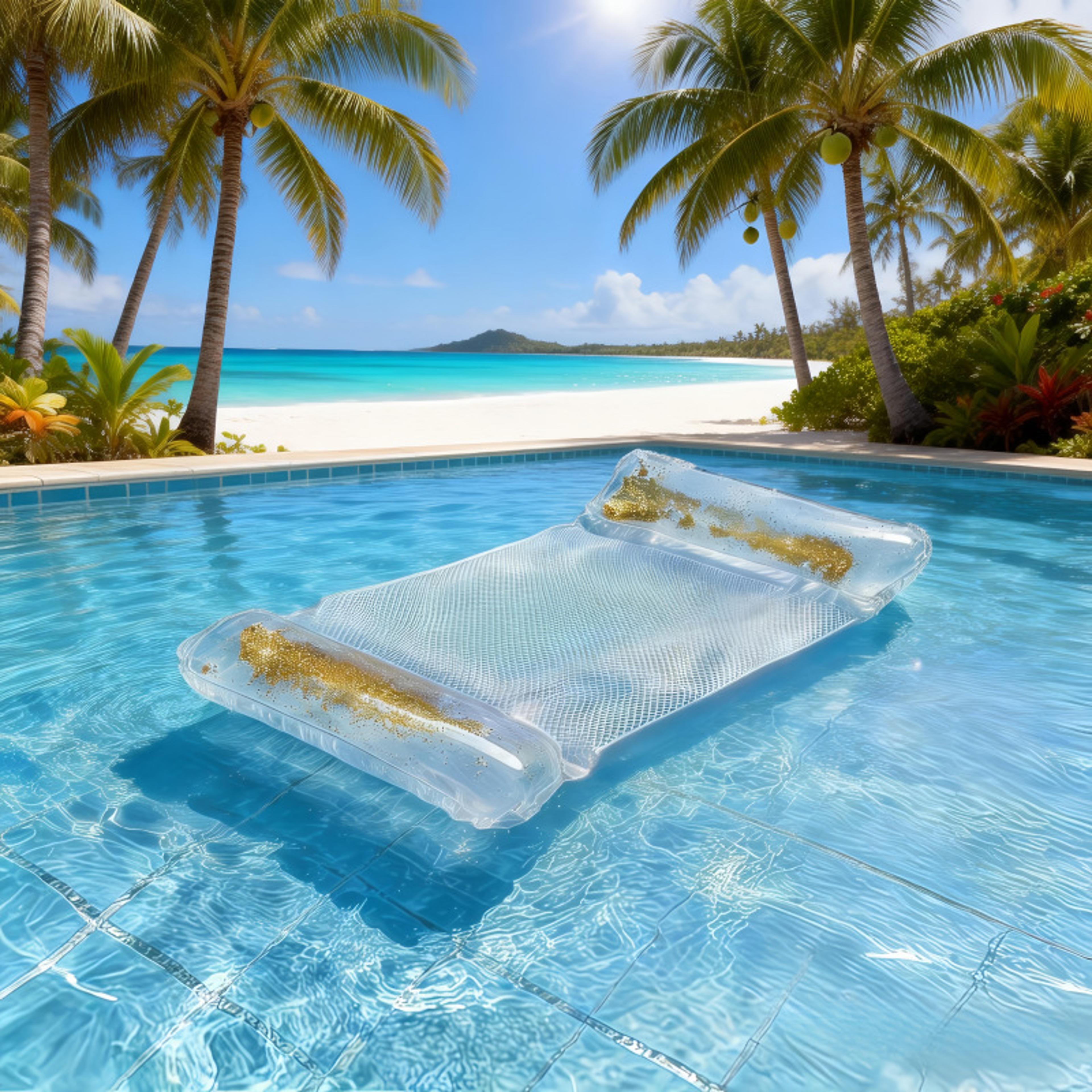 glitter inflatable pool hammock lounge chair transparent foldable adult pool float