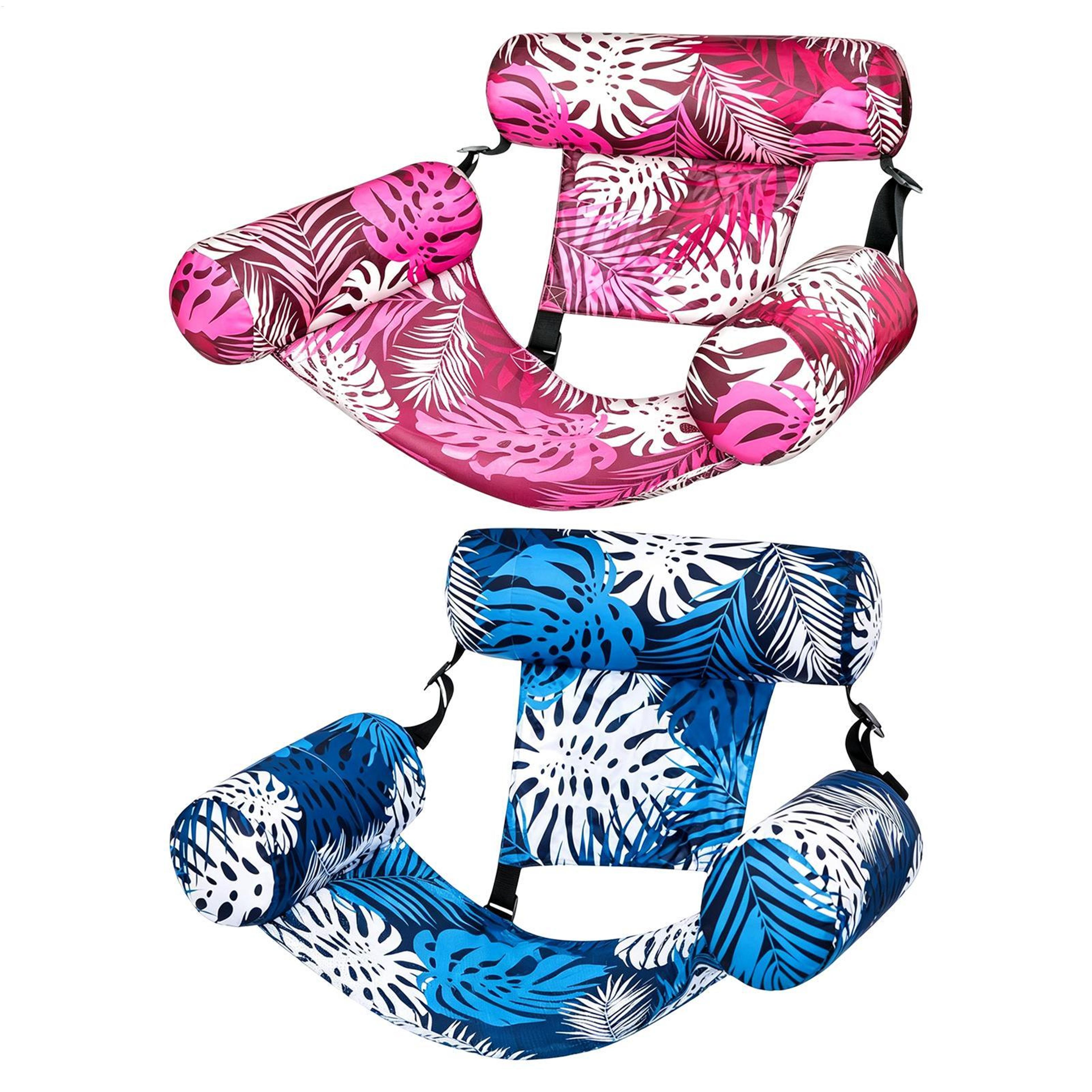 inflatable pool lounger with armrest & backrest adult pool float chair water hammock recliner