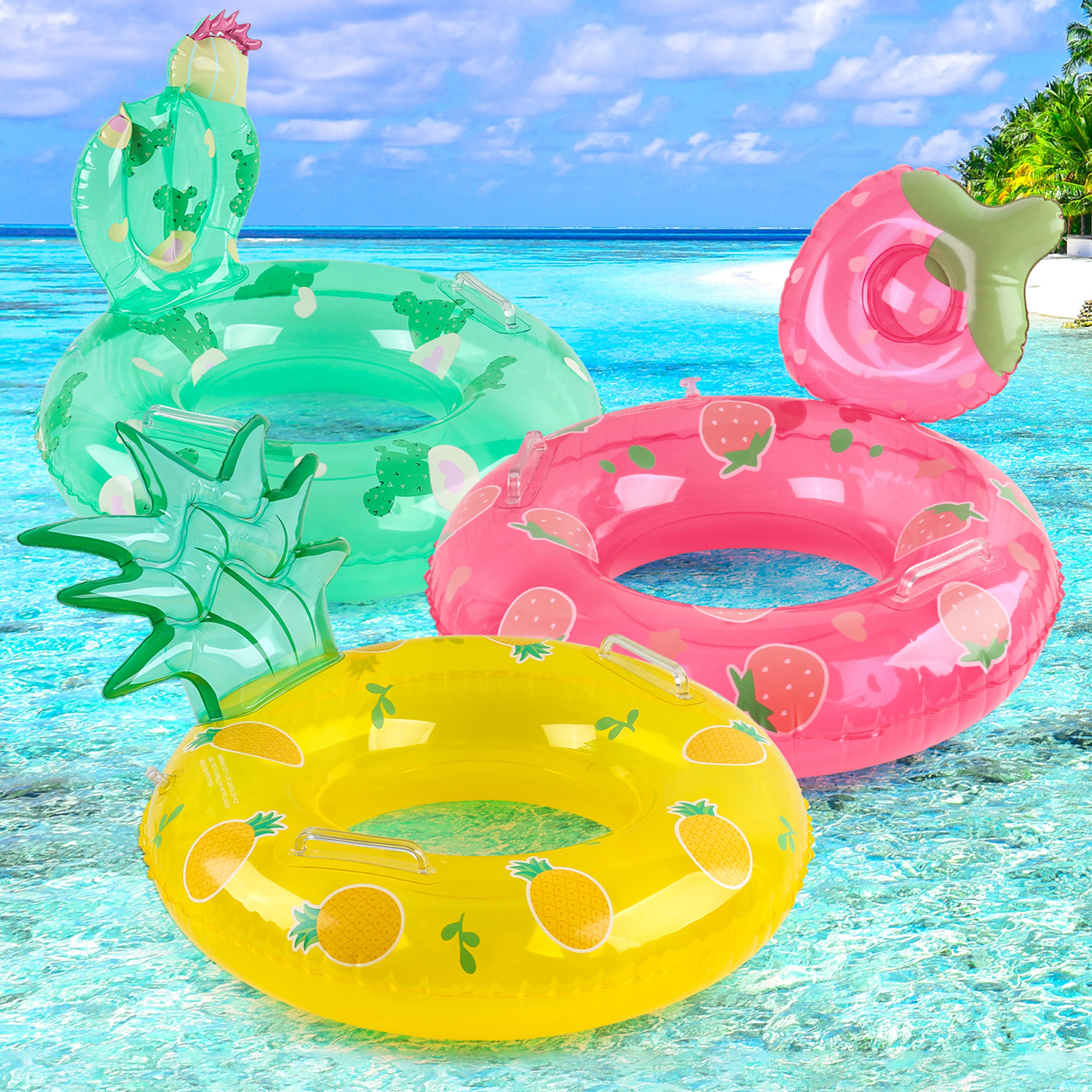 fruit splash inflatable pool float with handles thick adult pool float swim ring for summer fun