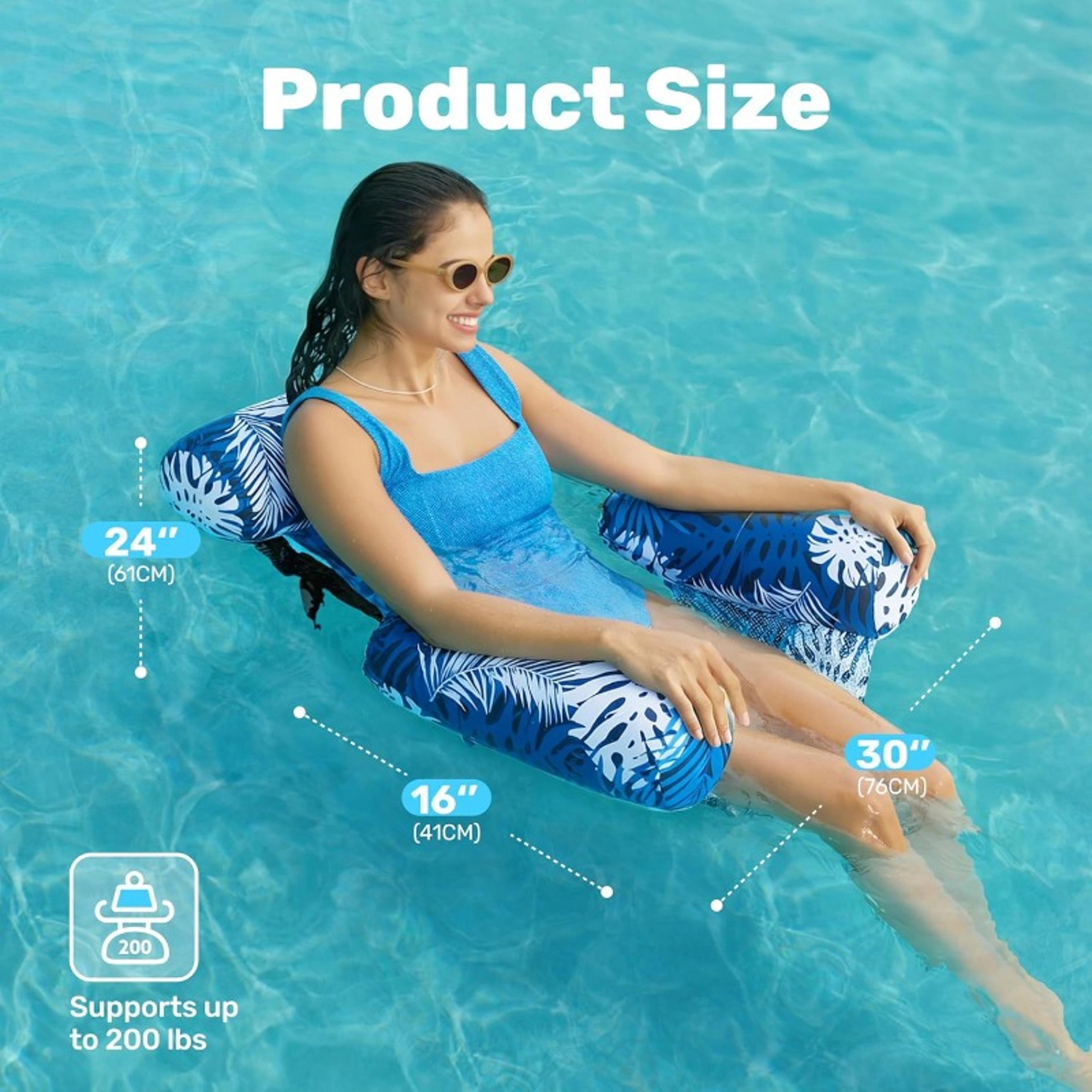 inflatable pool lounge chair with mesh seat heavy duty pool float for adults