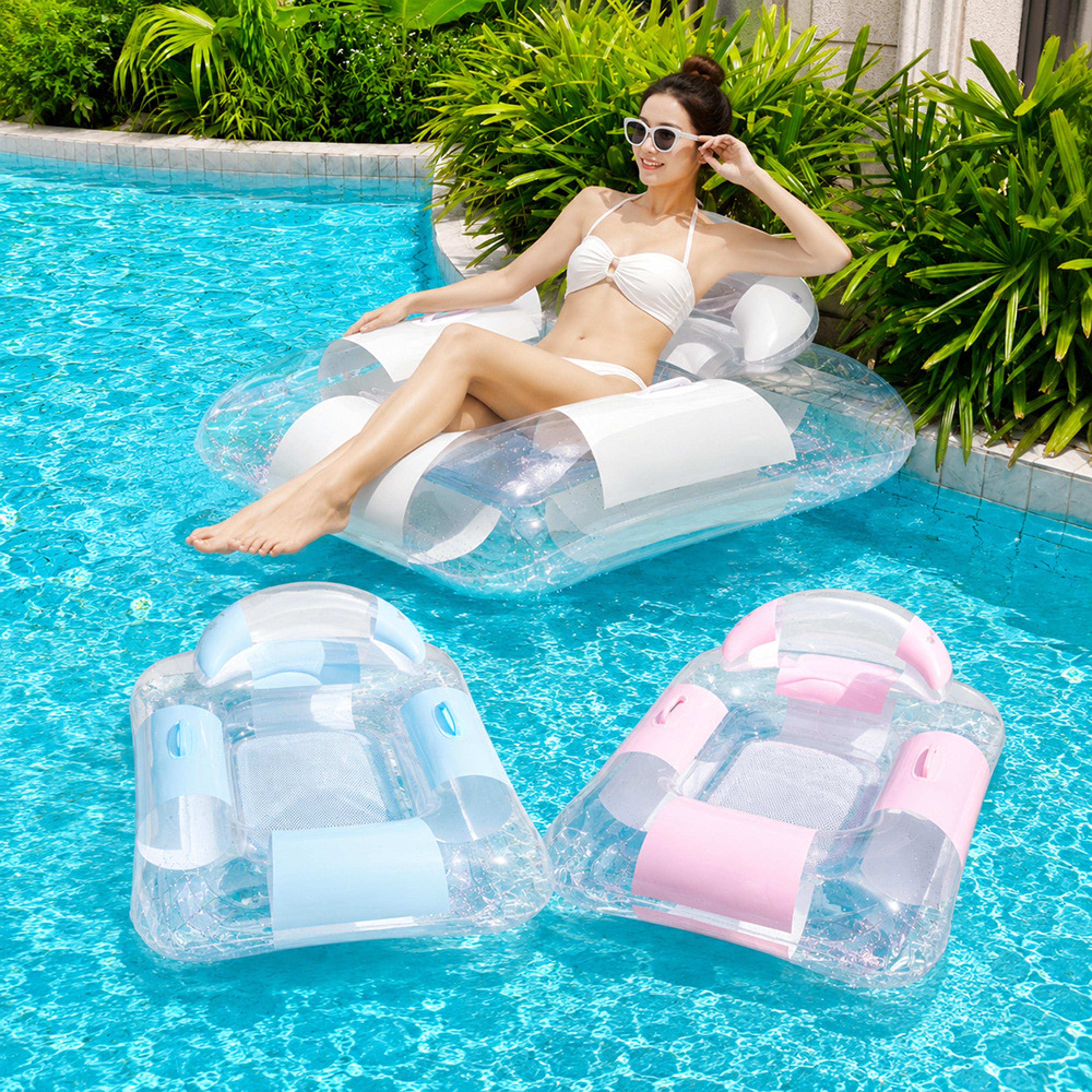 retro stripe inflatable pool float sofa comfortable pool lounge float for summer beach & pool fun