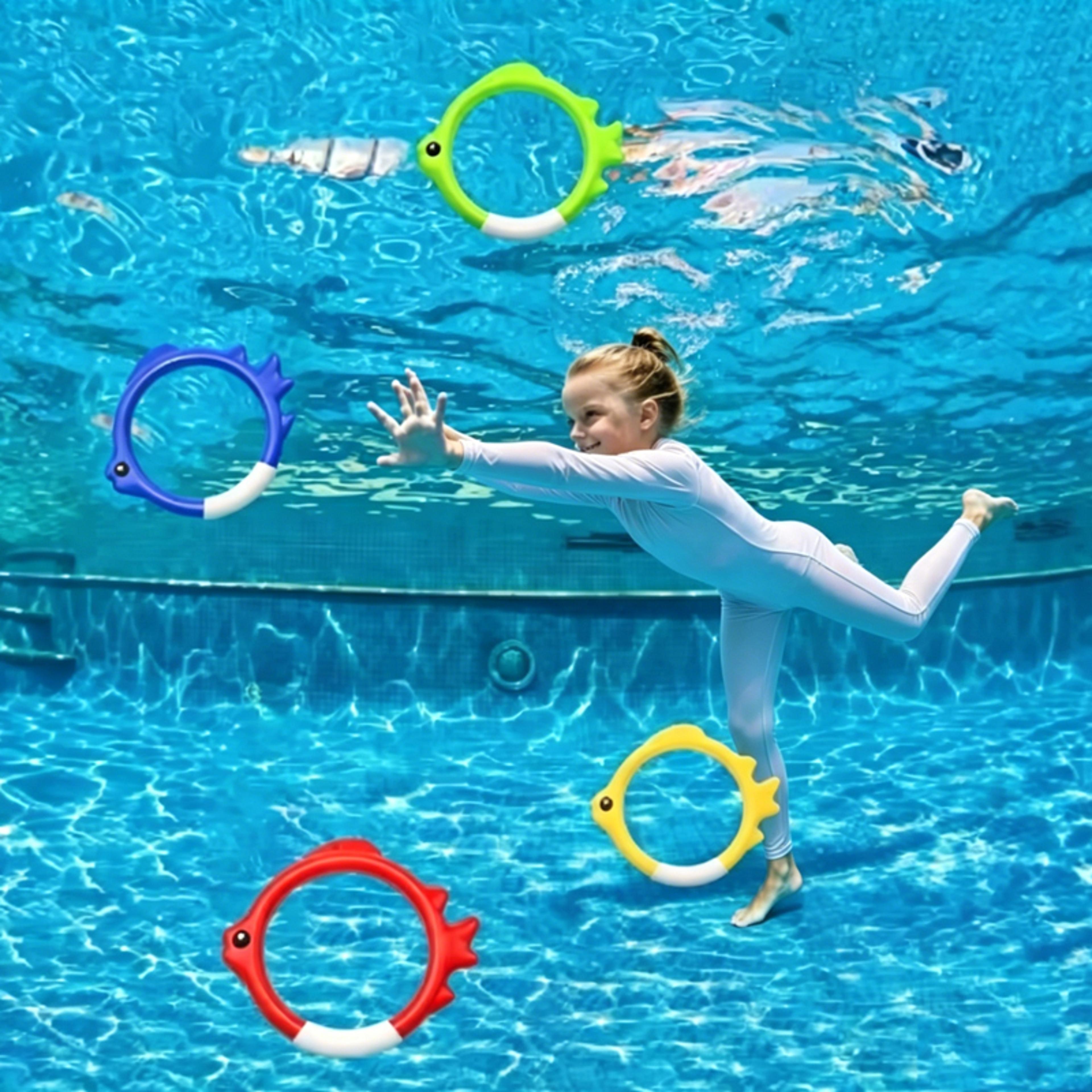 diving rings fish shaped pool diving toys for underwater swim training & family fun