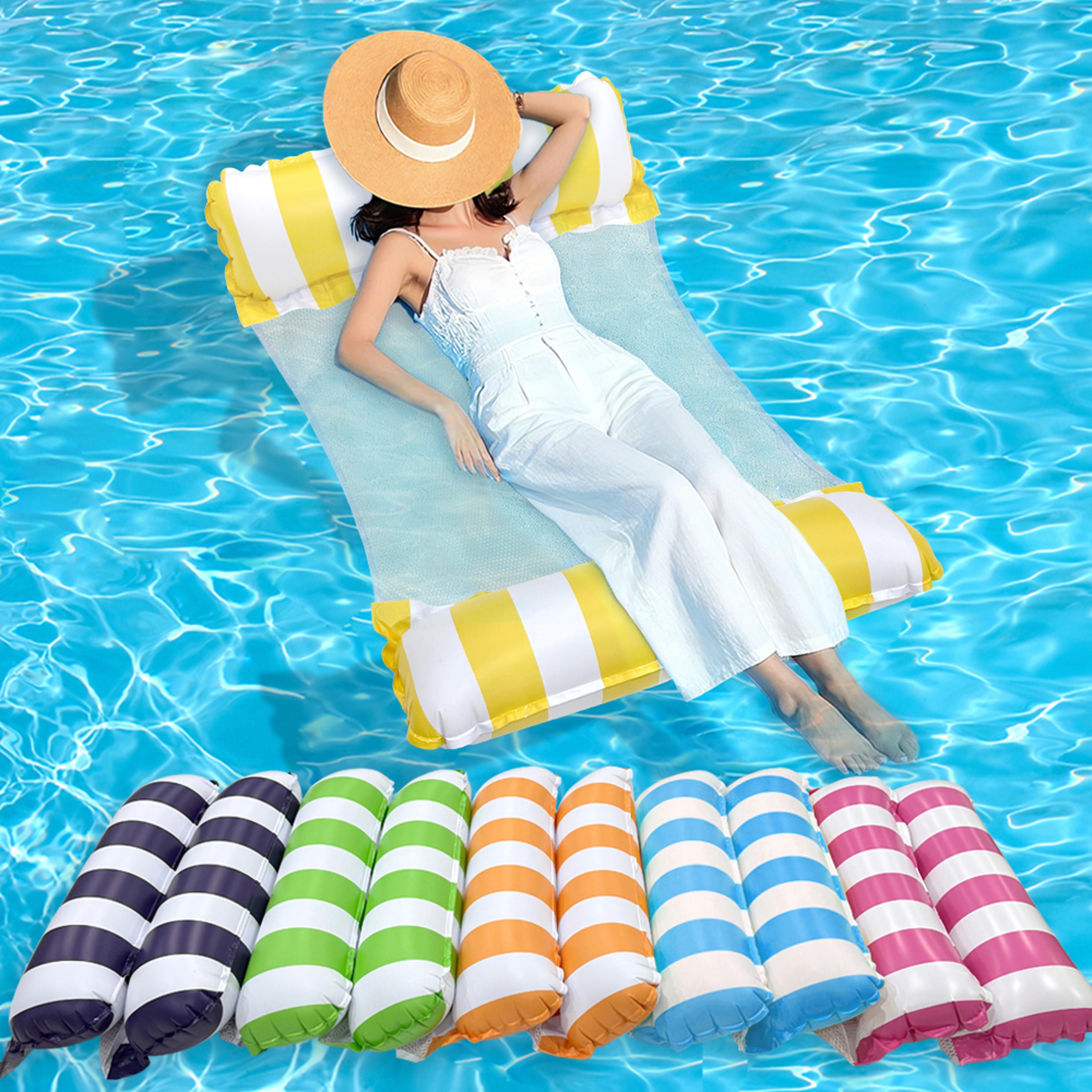 pool hammock float inflatable pool float for adults, portable water hammock lounge