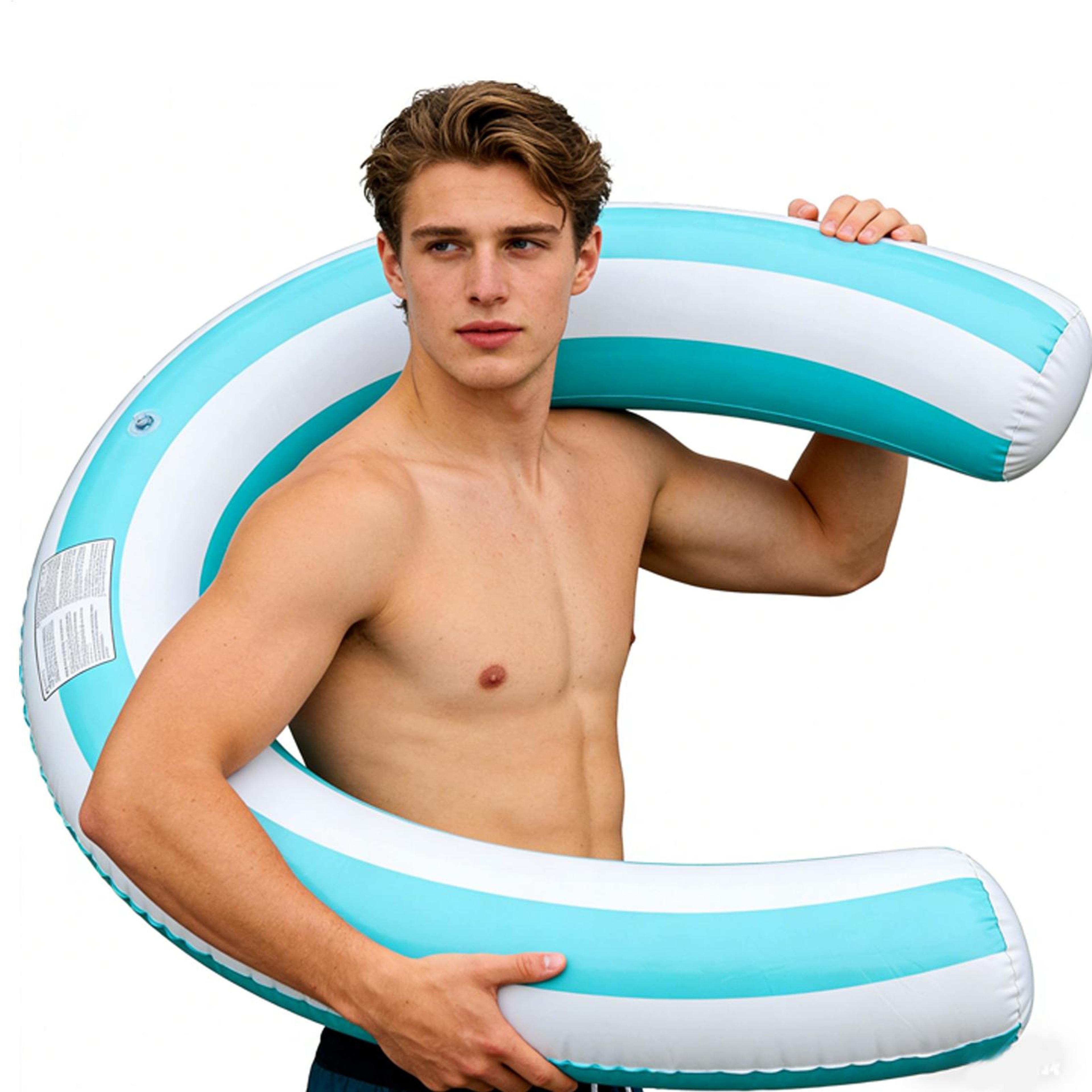 u shape inflatable pool float adult pool noodle float for beach, lake & river relaxation